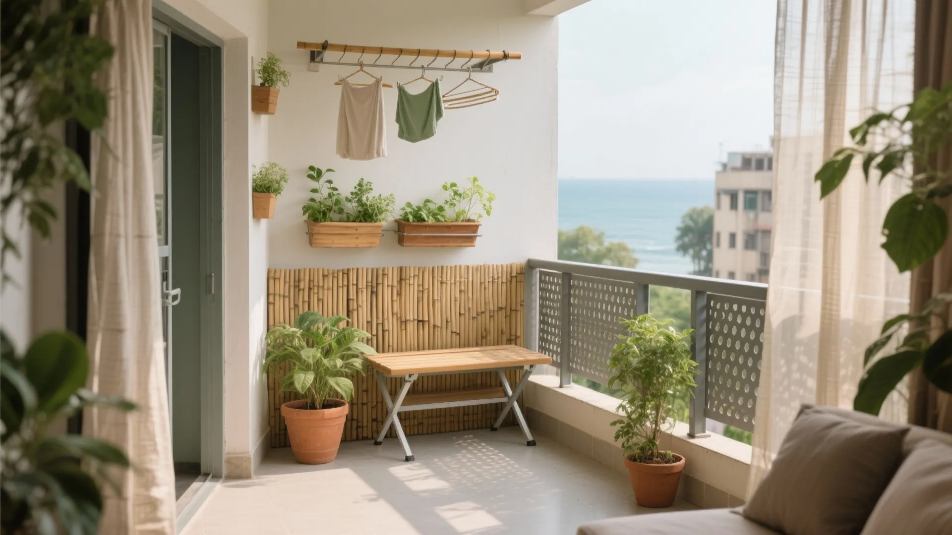 Balcony and light strategy: utility meets green, with privacy where you need it