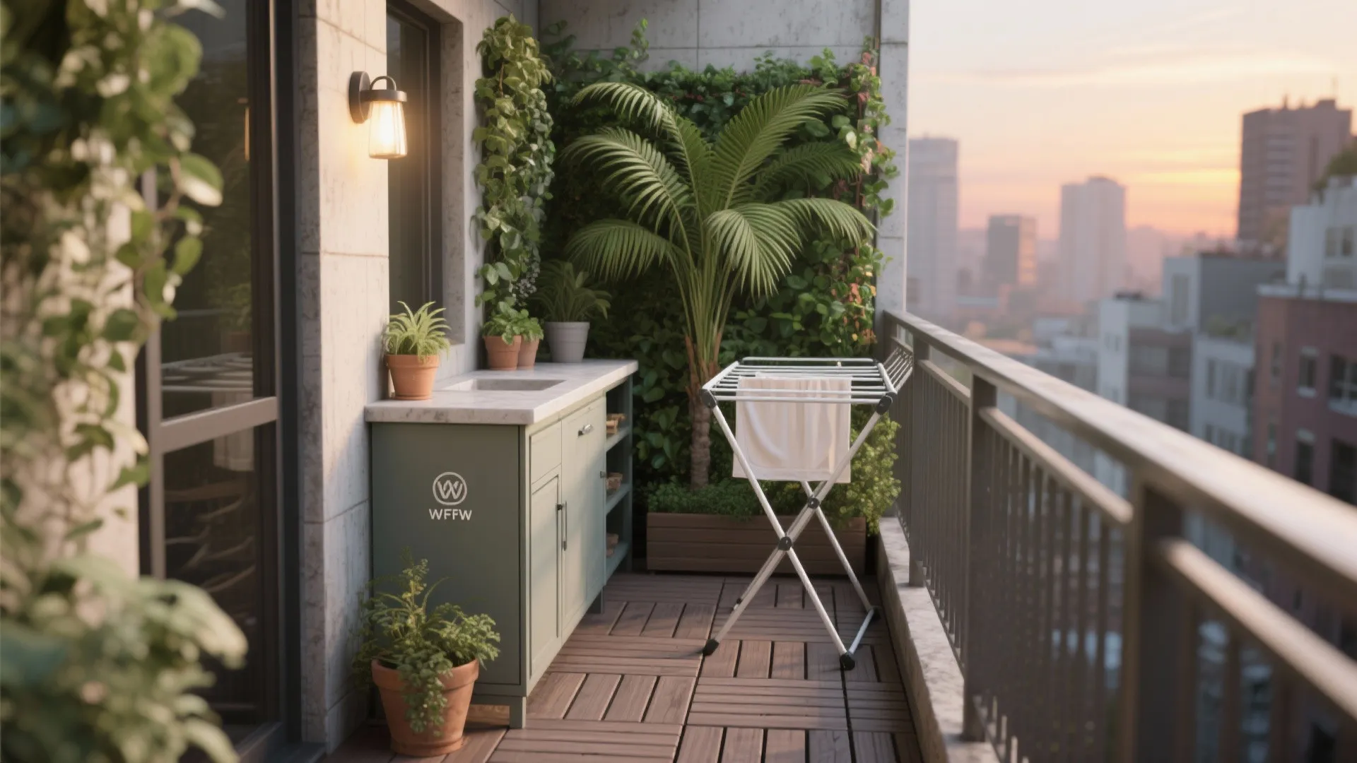 [Section: Design Inspiration 4] Balcony utility + green pocket
