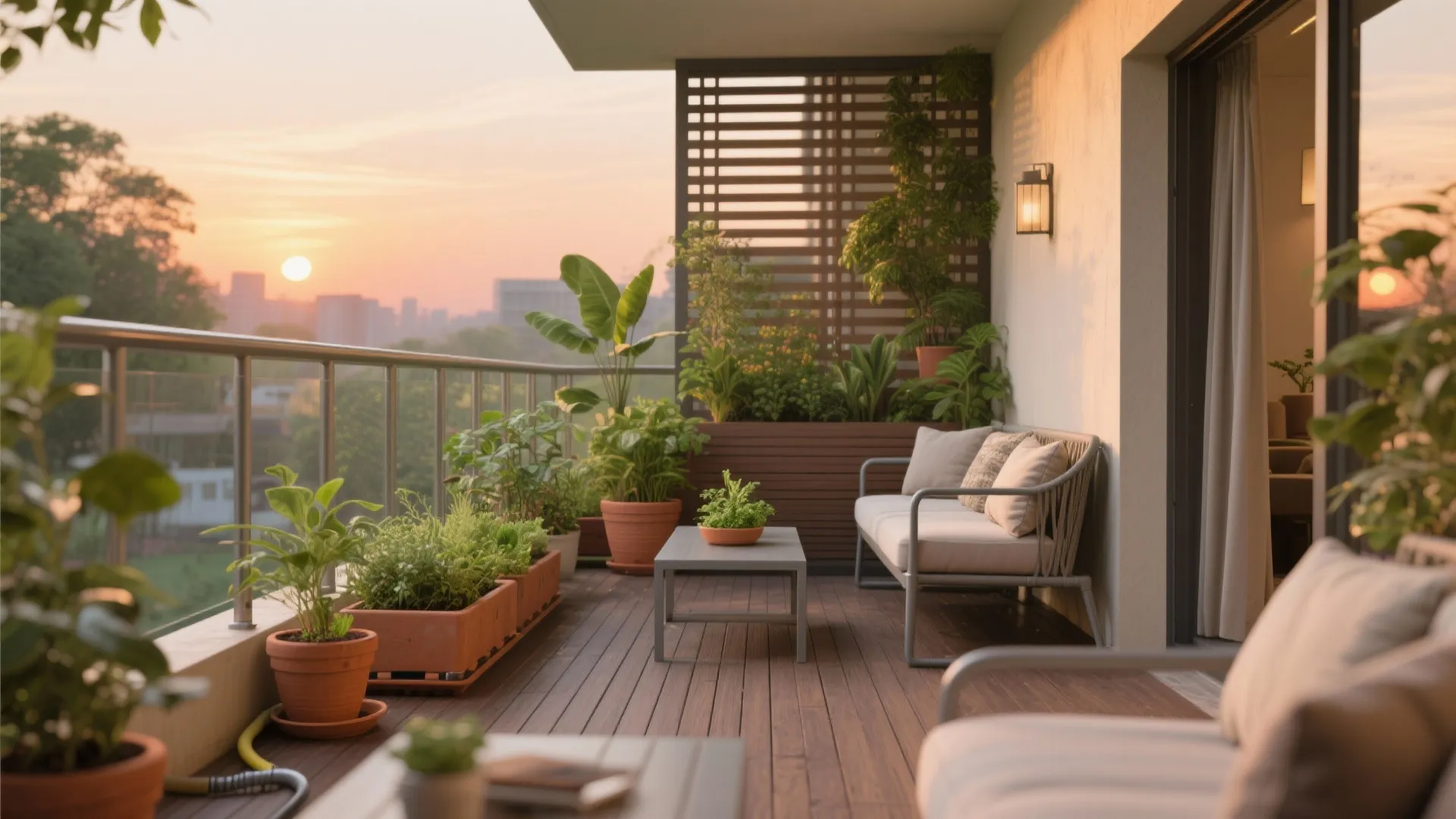 Balcony-to-green-pocket and dust-smart finishes