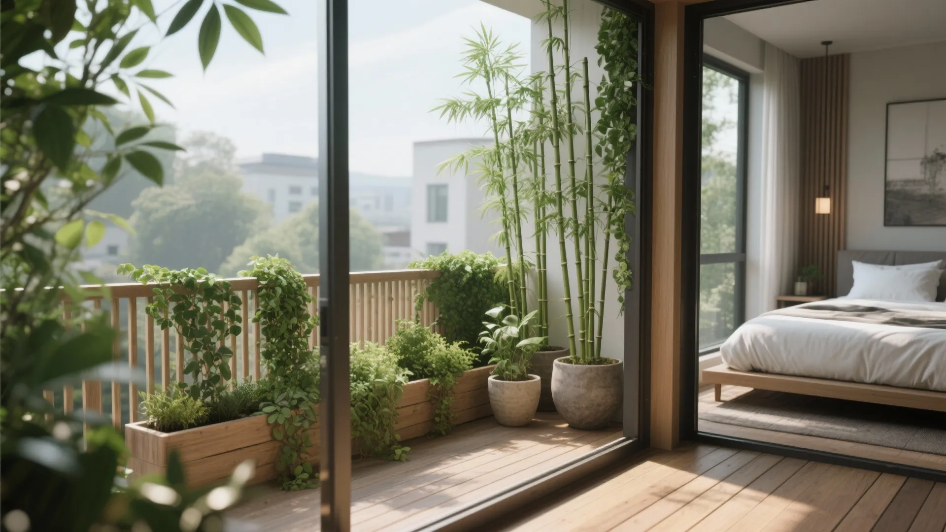 3. Use the balcony as a green buffer and sound dampener