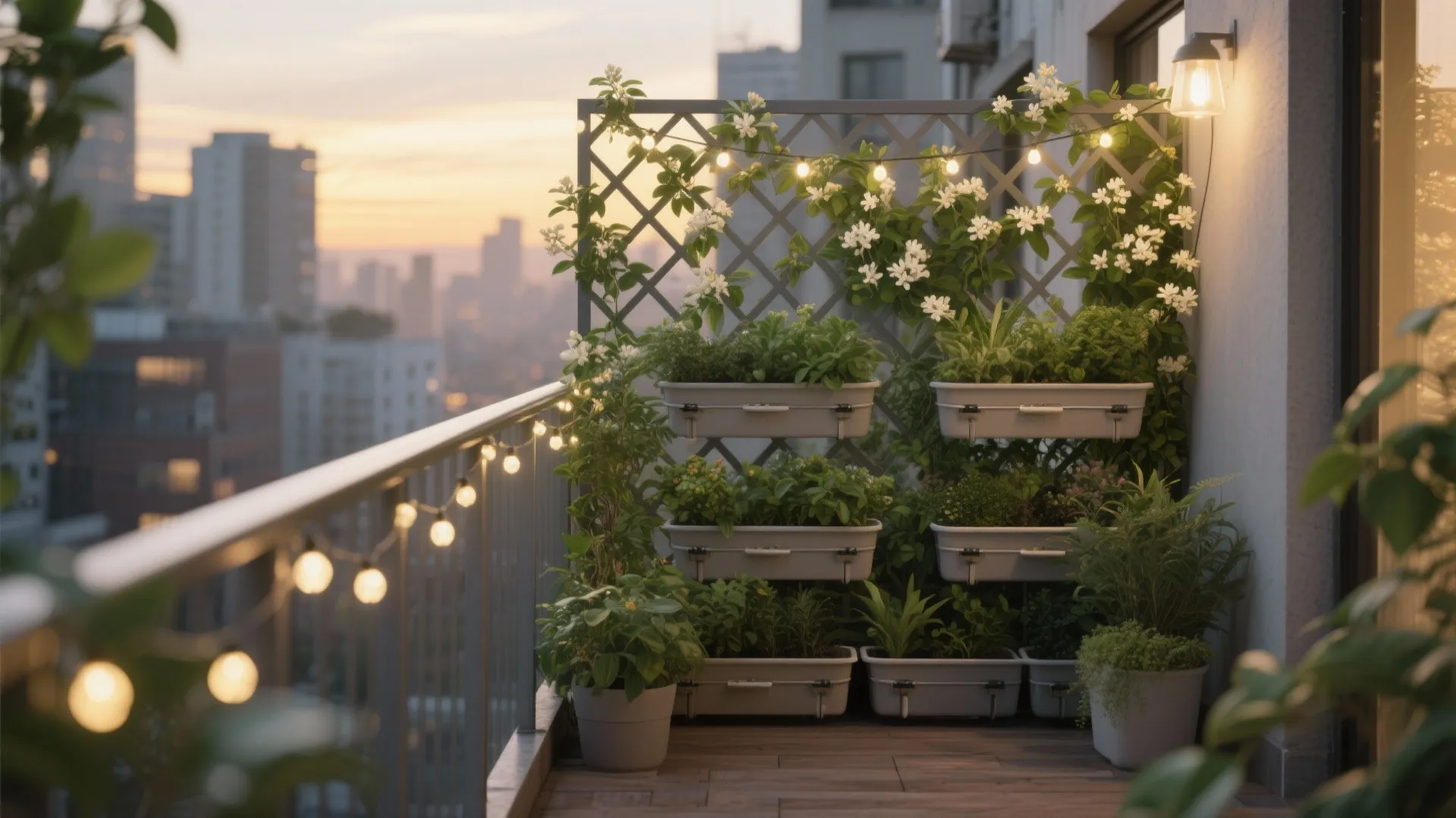 Green Screen with Planters and Trellis