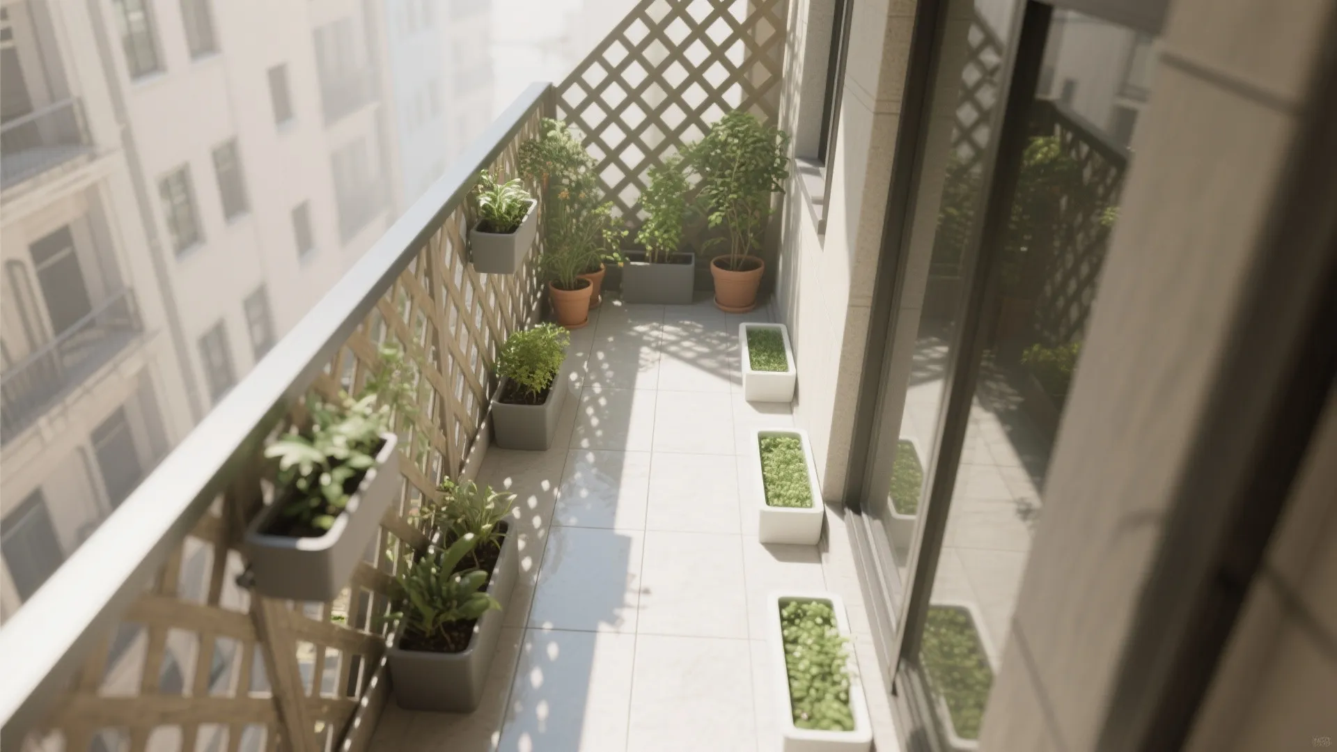 2) Vertical Green Walls & Rail Planters