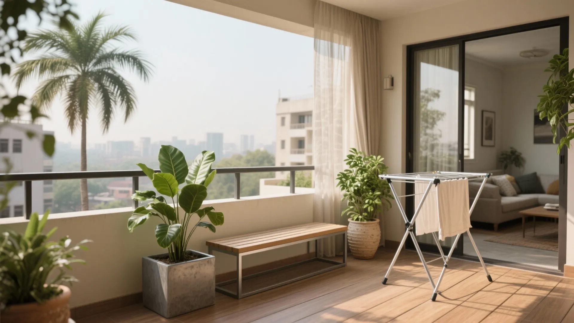 Balcony greens and cross-ventilation as daily wellness