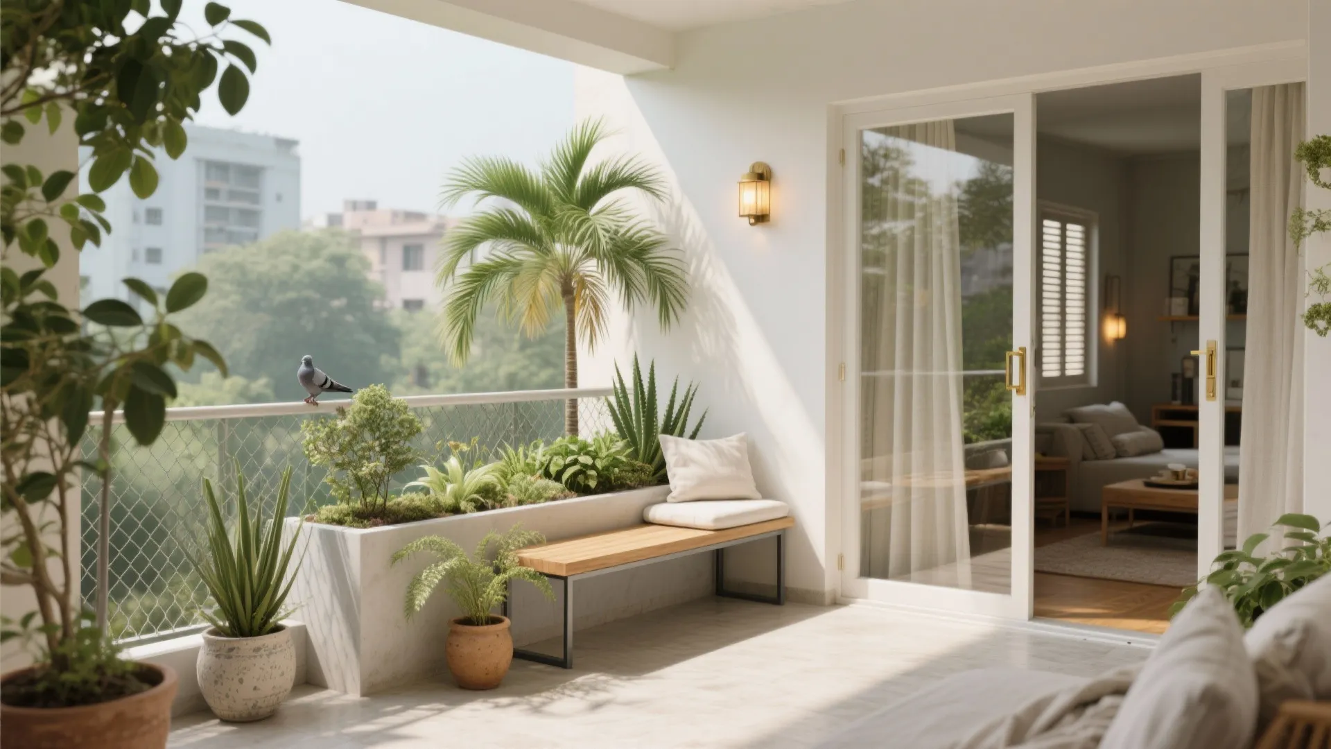 Balcony greens and cross-ventilation as daily luxury