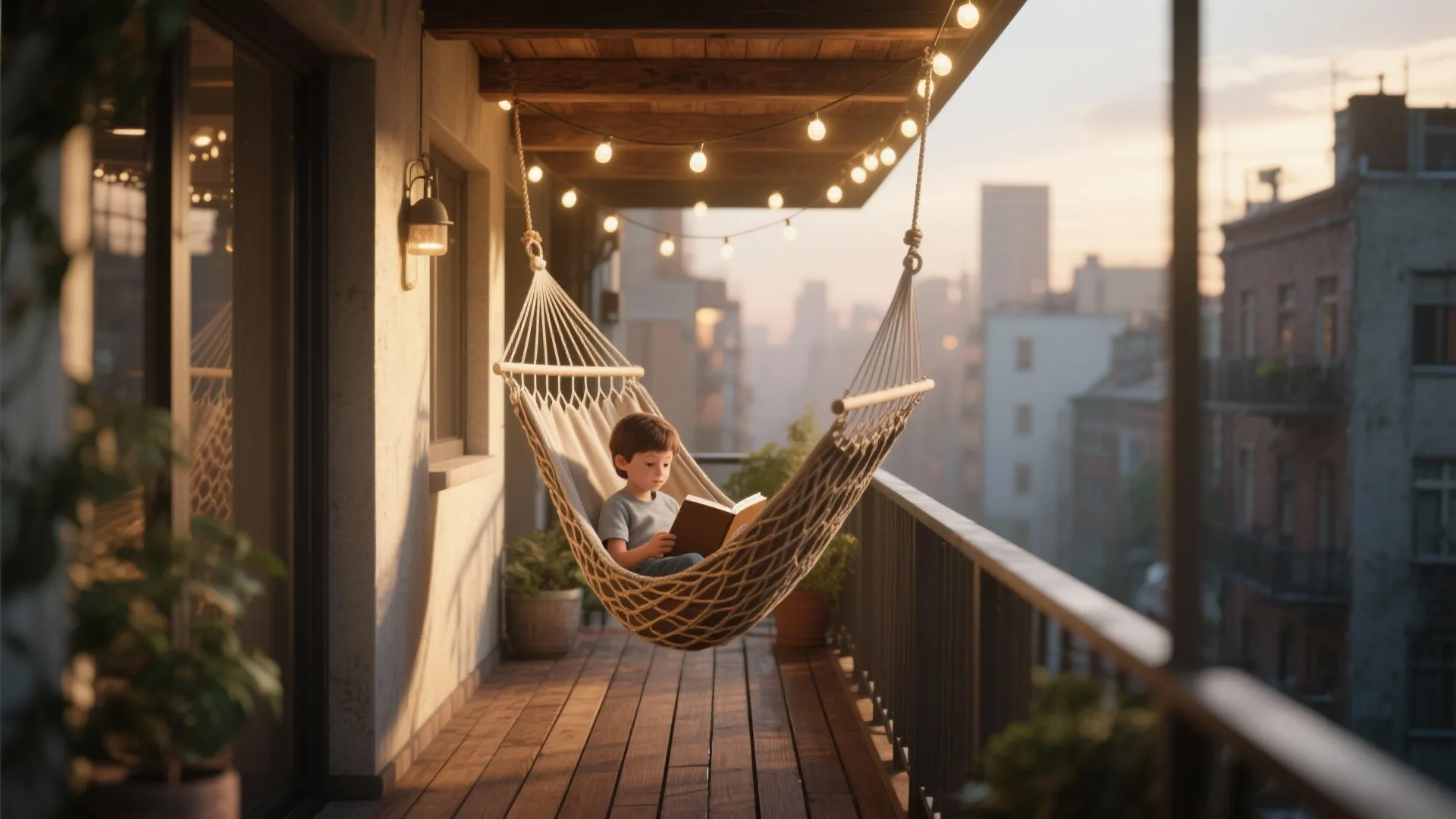 2. Balcony or porch hanging swing