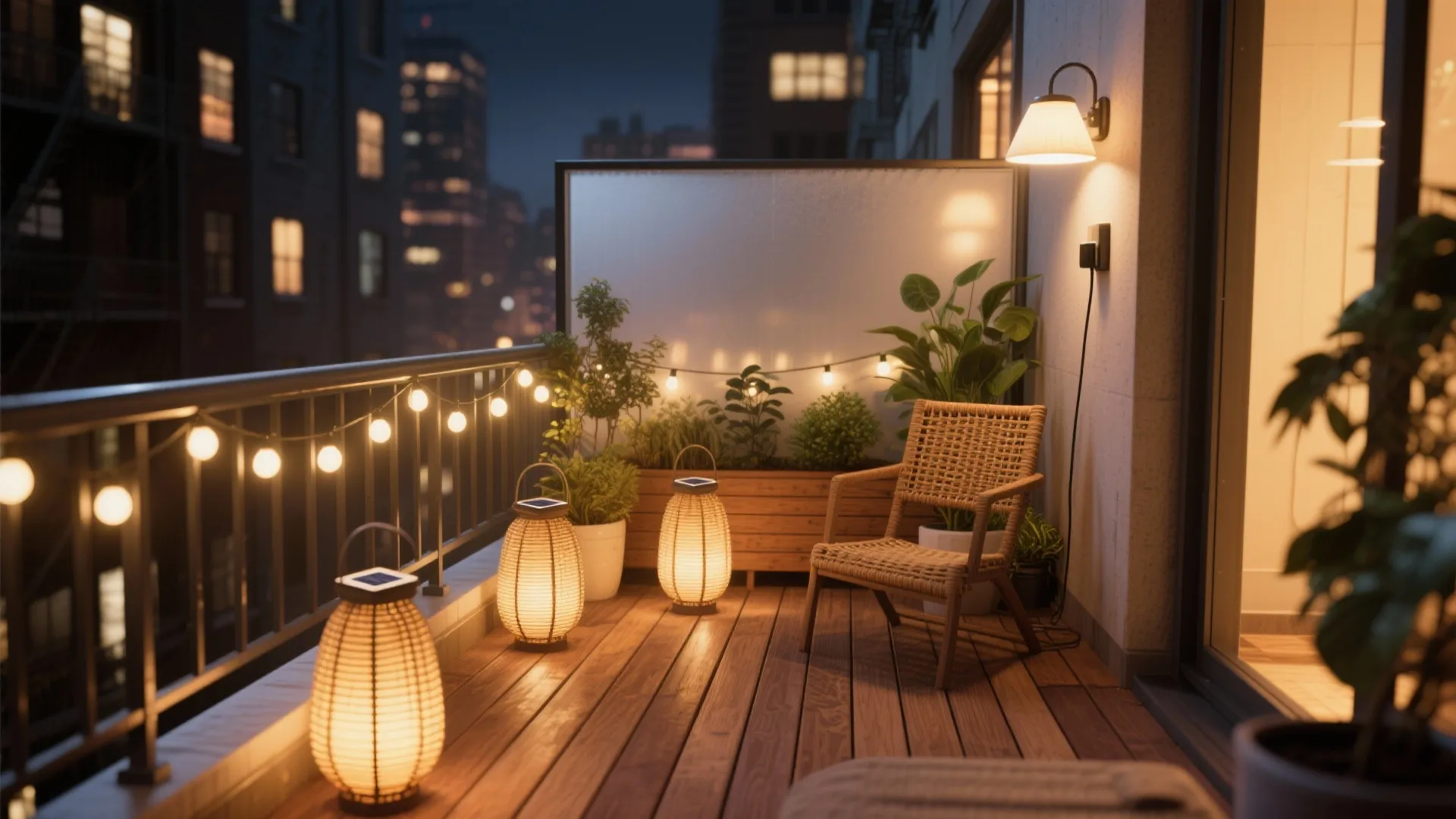 5 Apartment Balcony Decor with Lights Ideas: Personal, renter-friendly lighting ideas that make a small balcony feel expansive and cozy