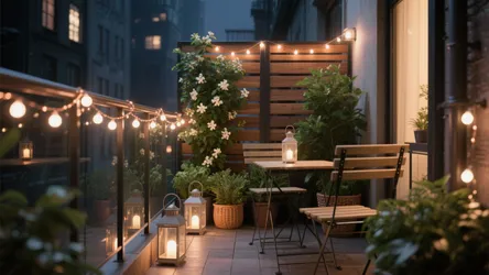 5 Balcony Garden with Light Decoration Ideas