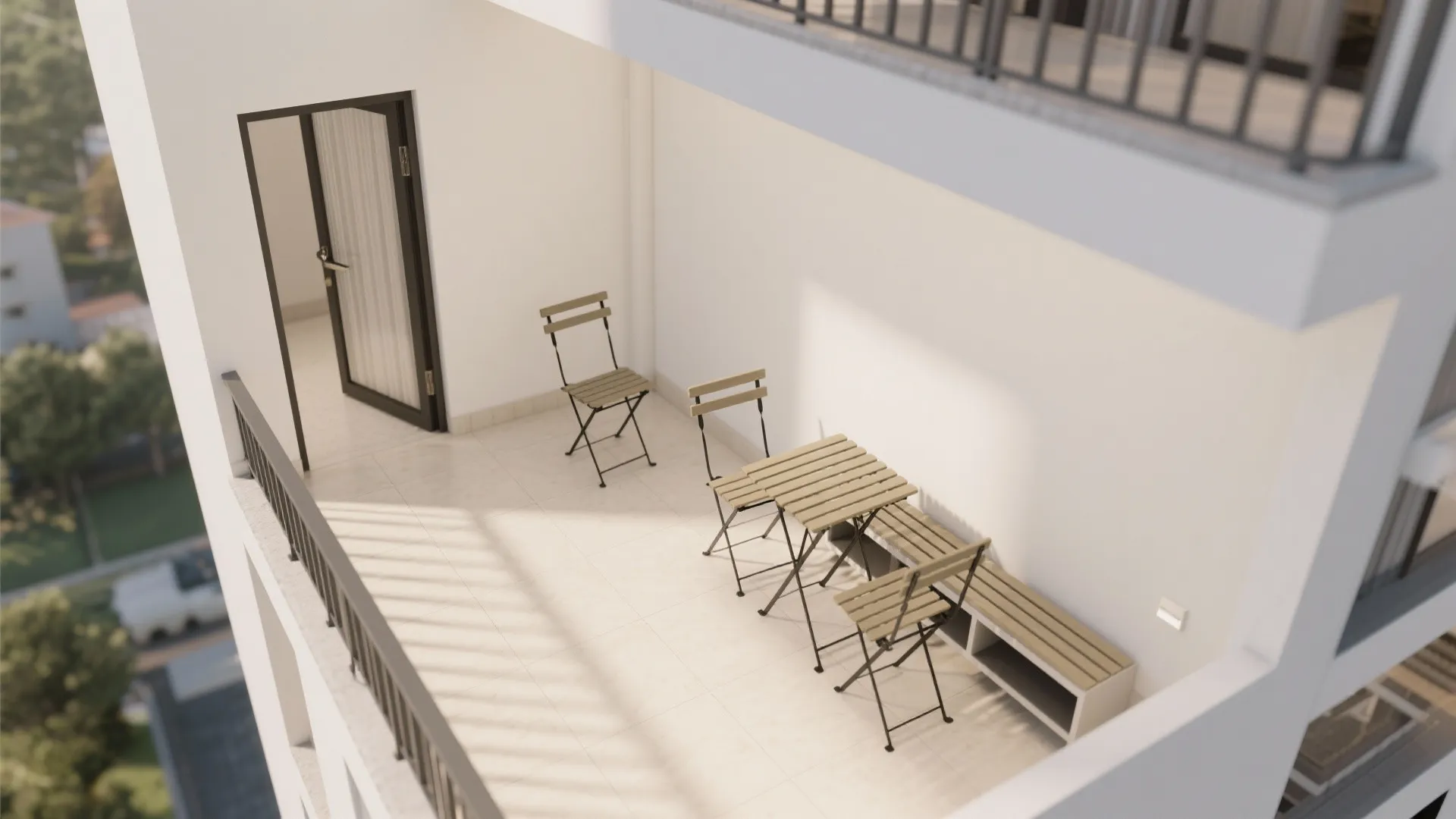 Foldable Bistro Set & Slim Storage Bench