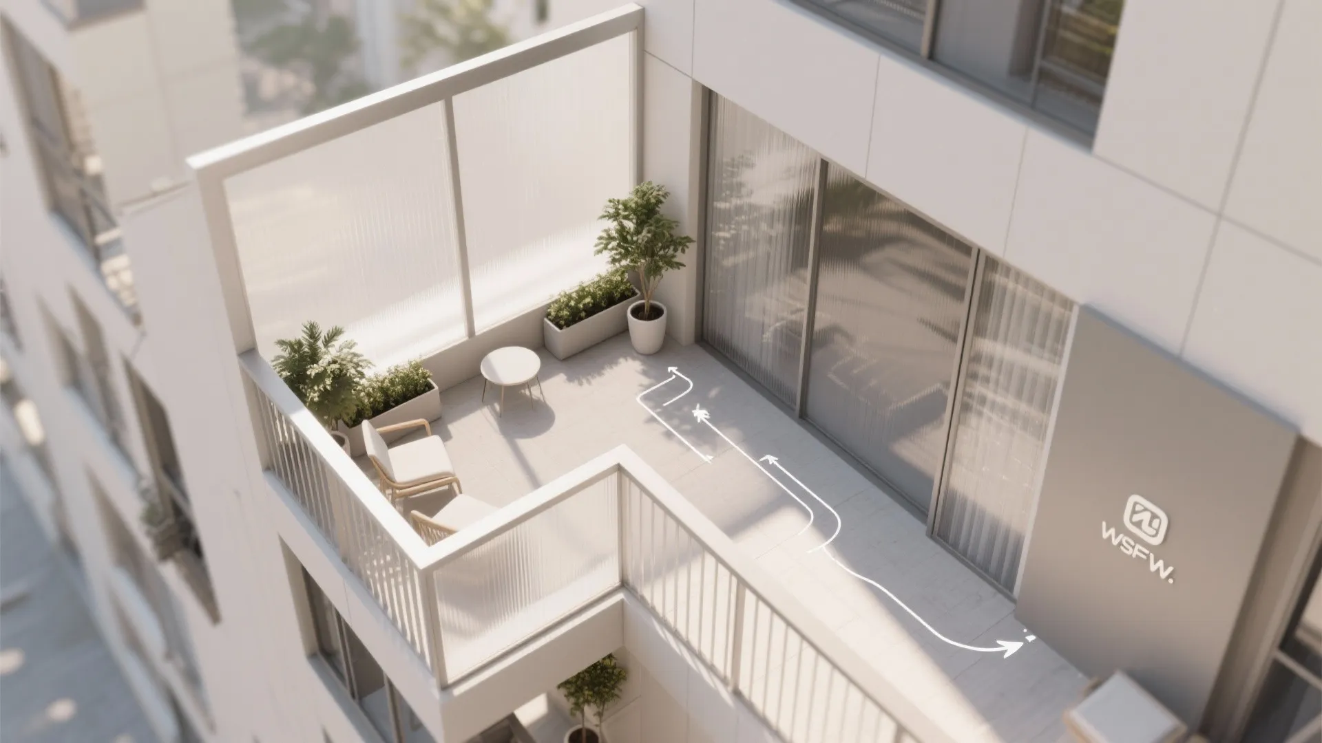 Soft-etched Panels for Daylight Privacy