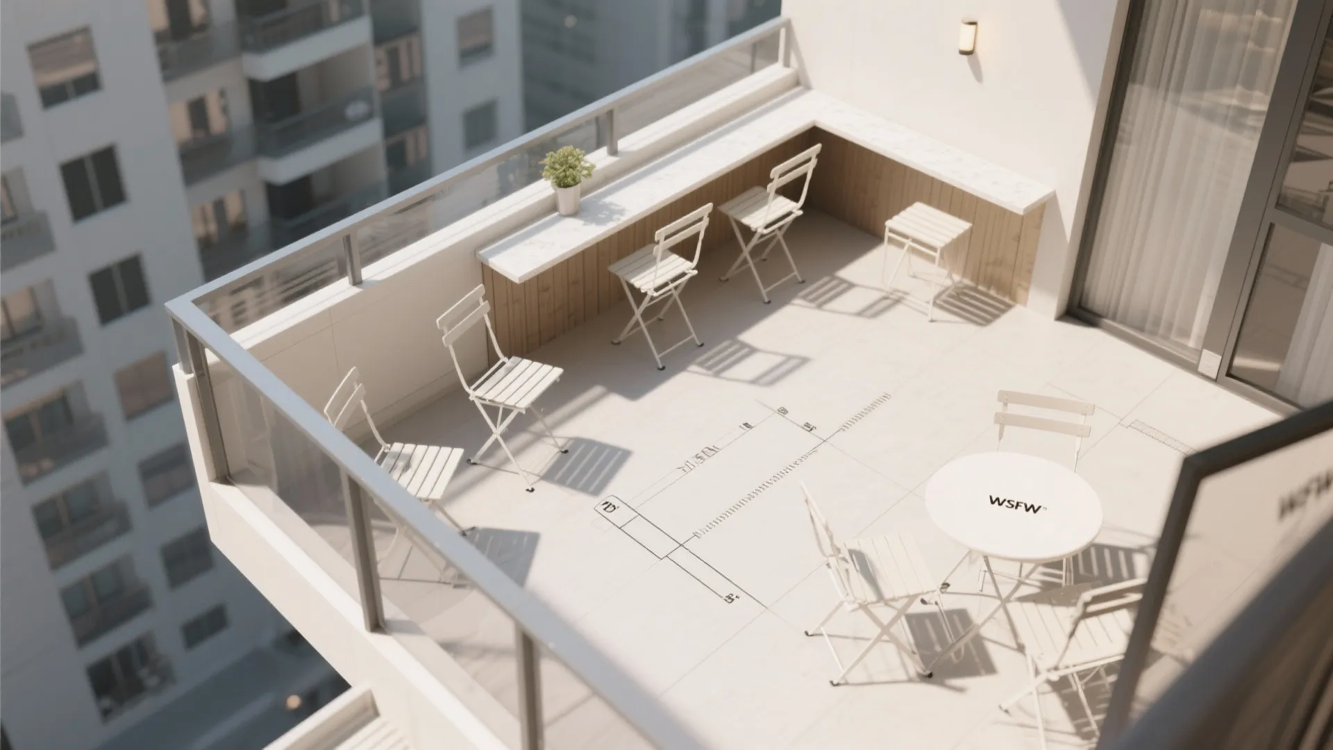 Fold-Flat Bistro + Compact Bar Ledge