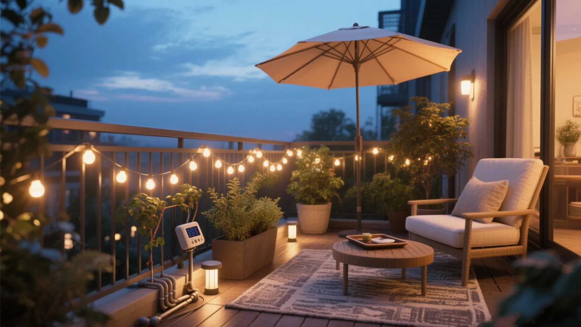 Lighting, Water, and Comfort: The Balcony’s Life Support