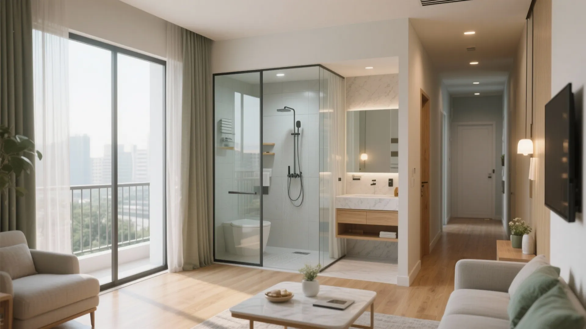 5) Light, Balcony, and Wet–Dry Bathrooms