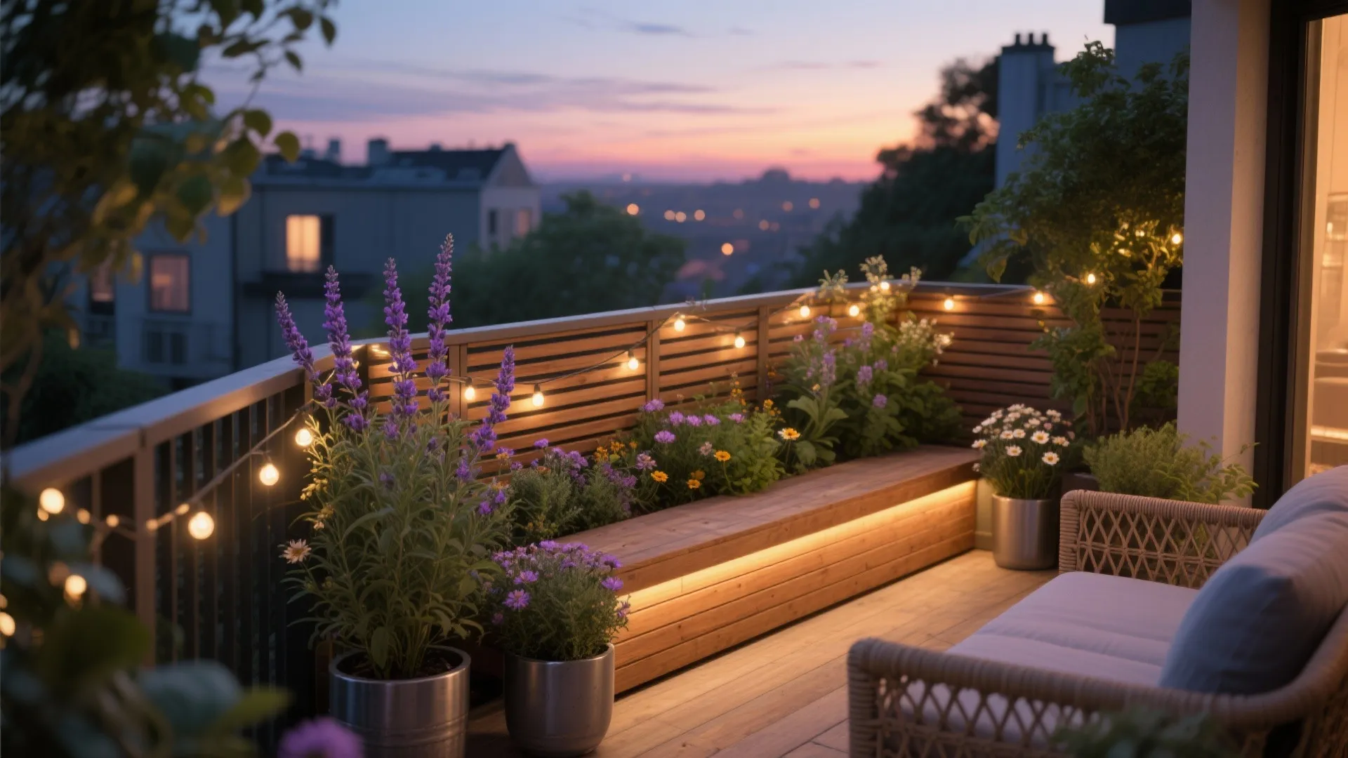 Lighting, Privacy Screens, and Pollinator-Friendly Plants