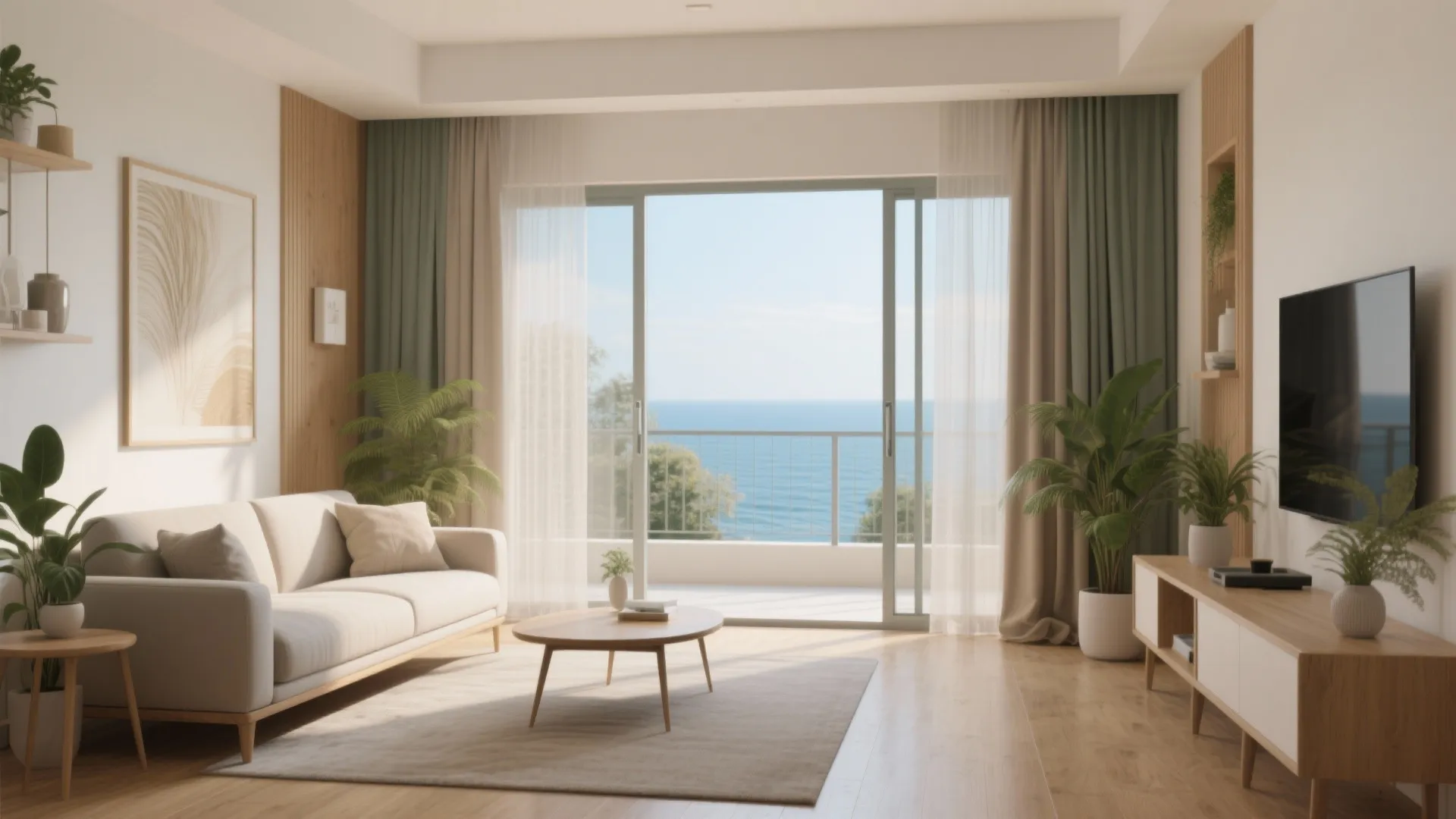 Balcony-Linked Living Room for Cross-Ventilation and Light