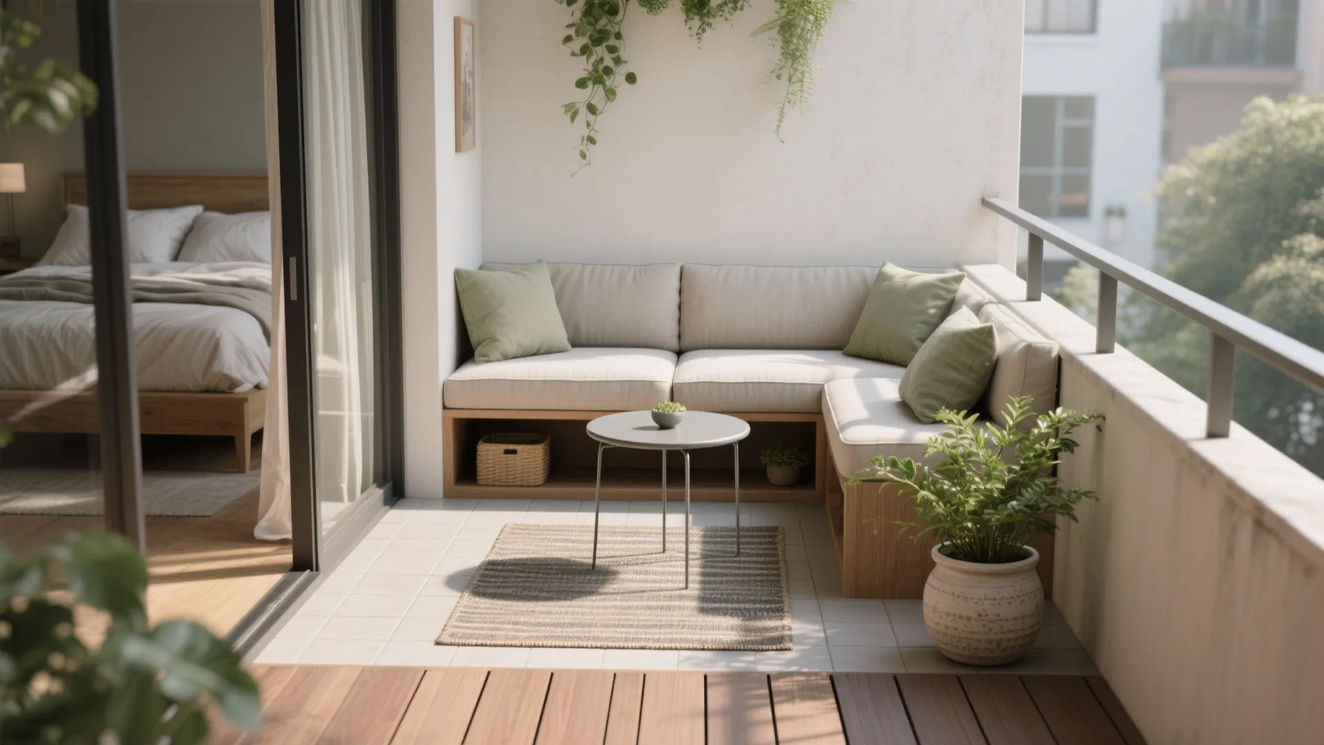 2) Turn the Balcony into a Lounge Nook