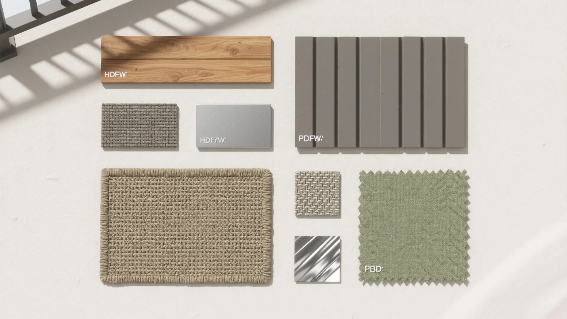 Layered textures with weather-friendly materials