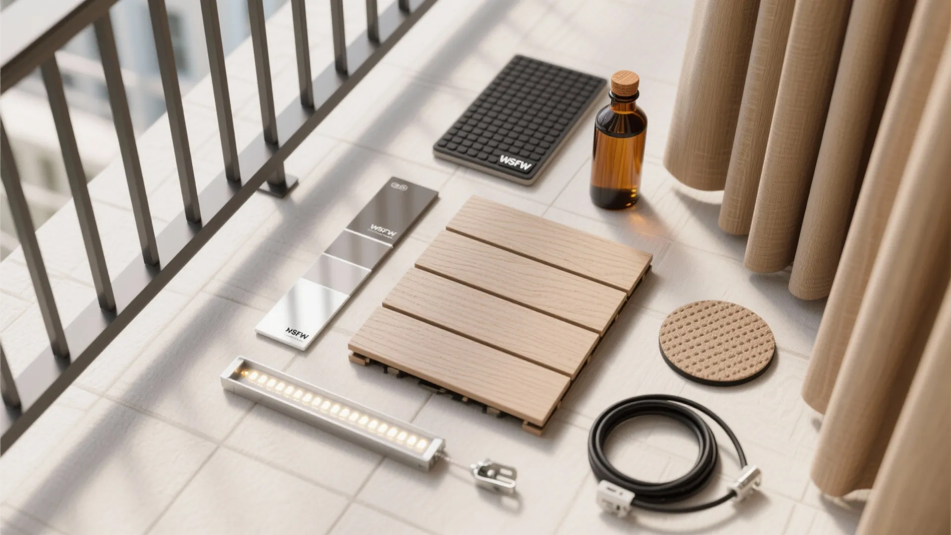 Balcony storage + work-from-home nook