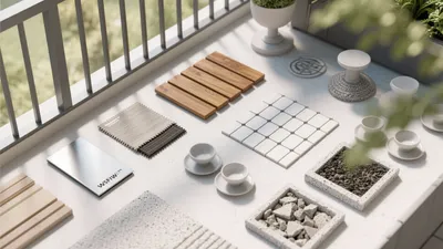 Modern Outdoor Materials Display for Balcony Design