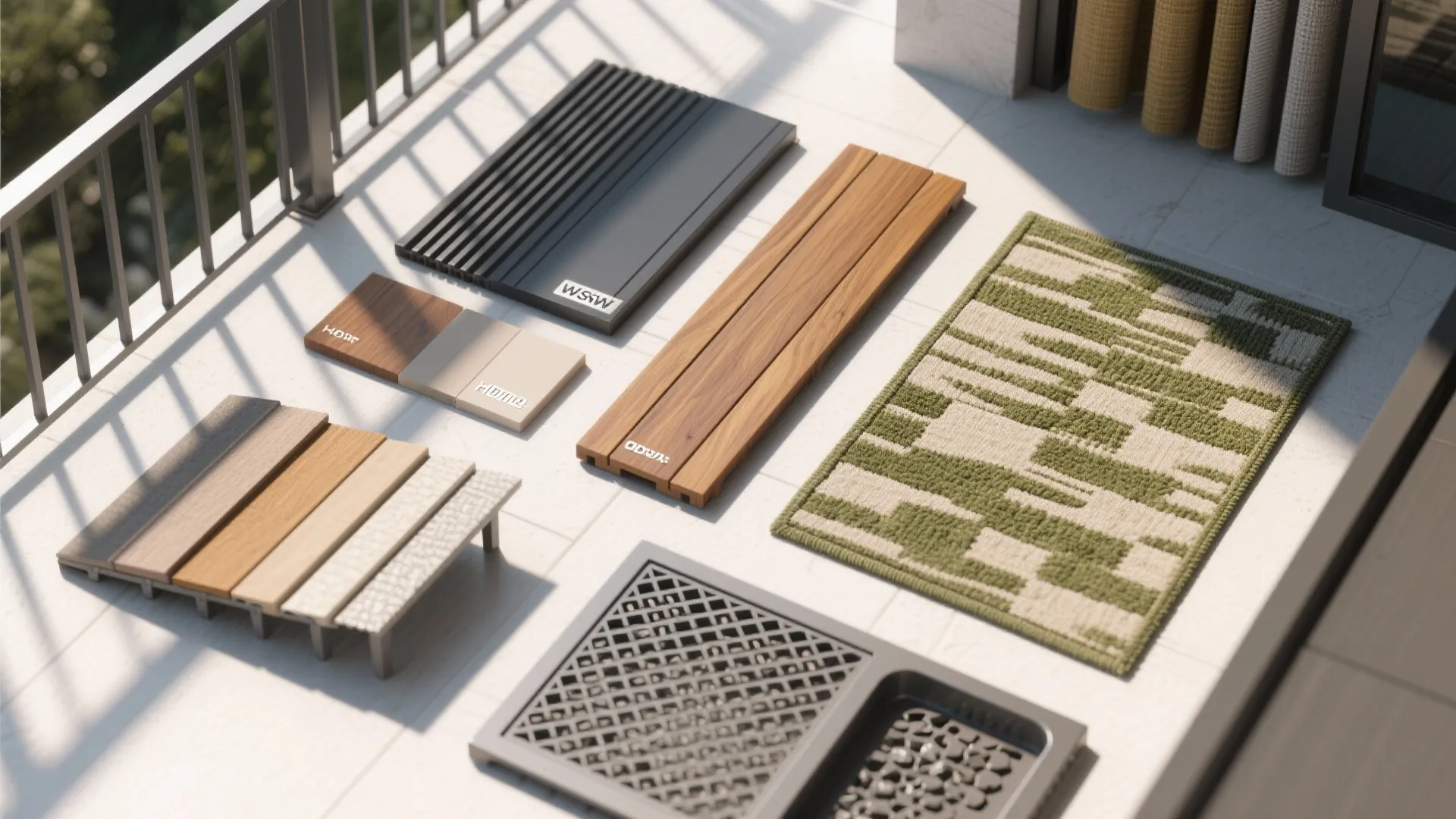 Slim dining set with vertical green screen