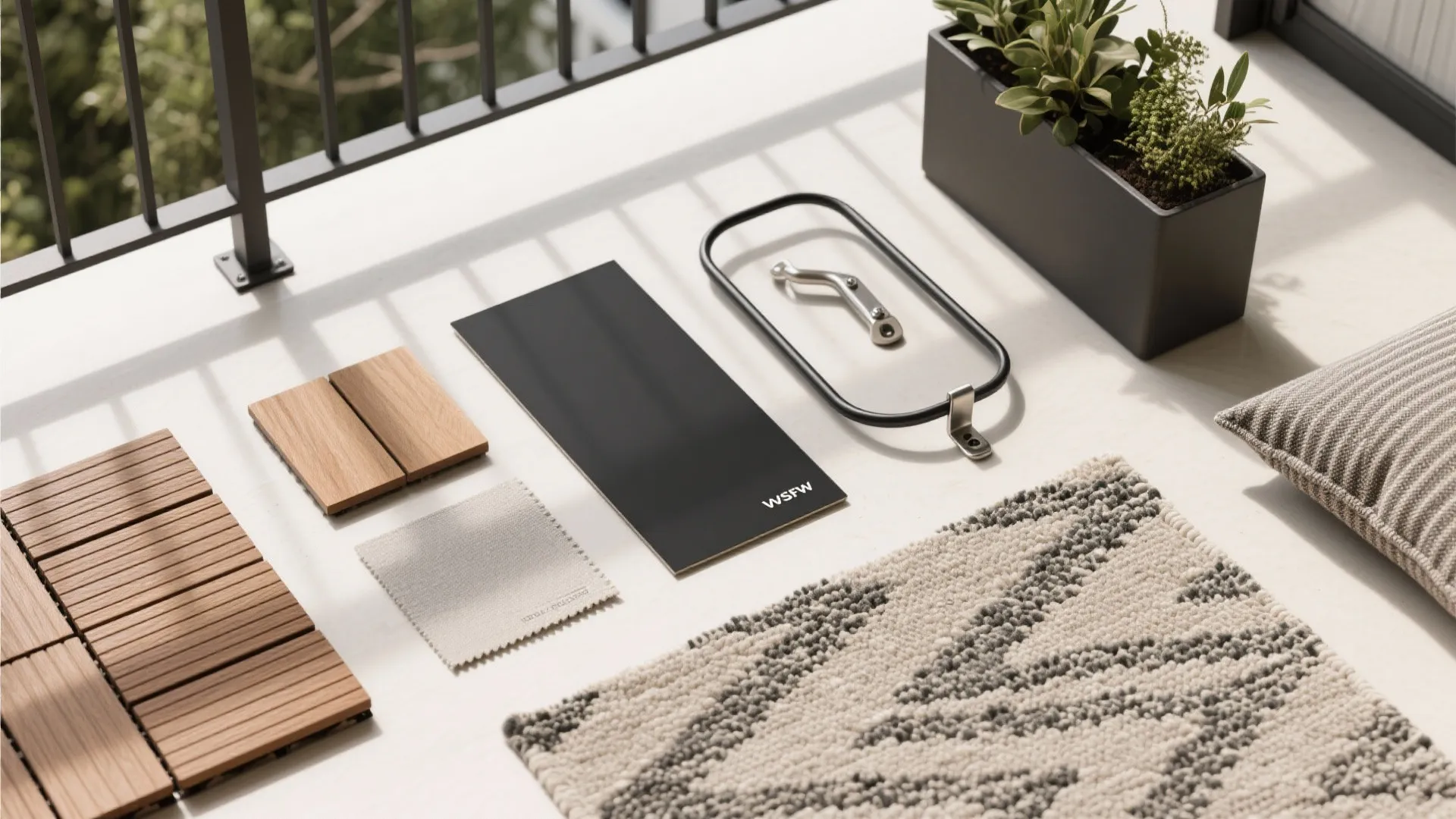 Compact privacy screens and warm materials