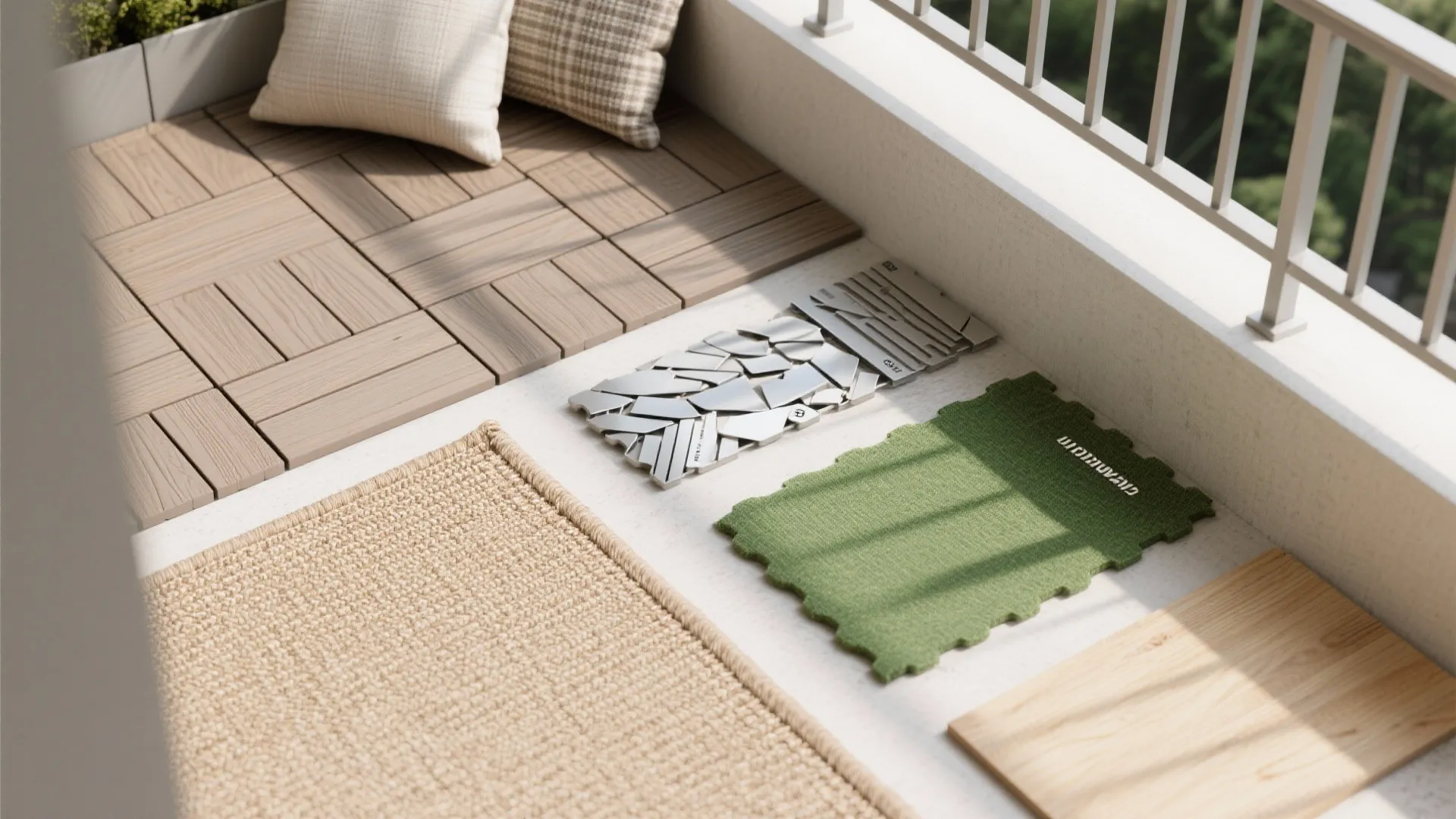 5) Textural flooring and weatherproof fabrics