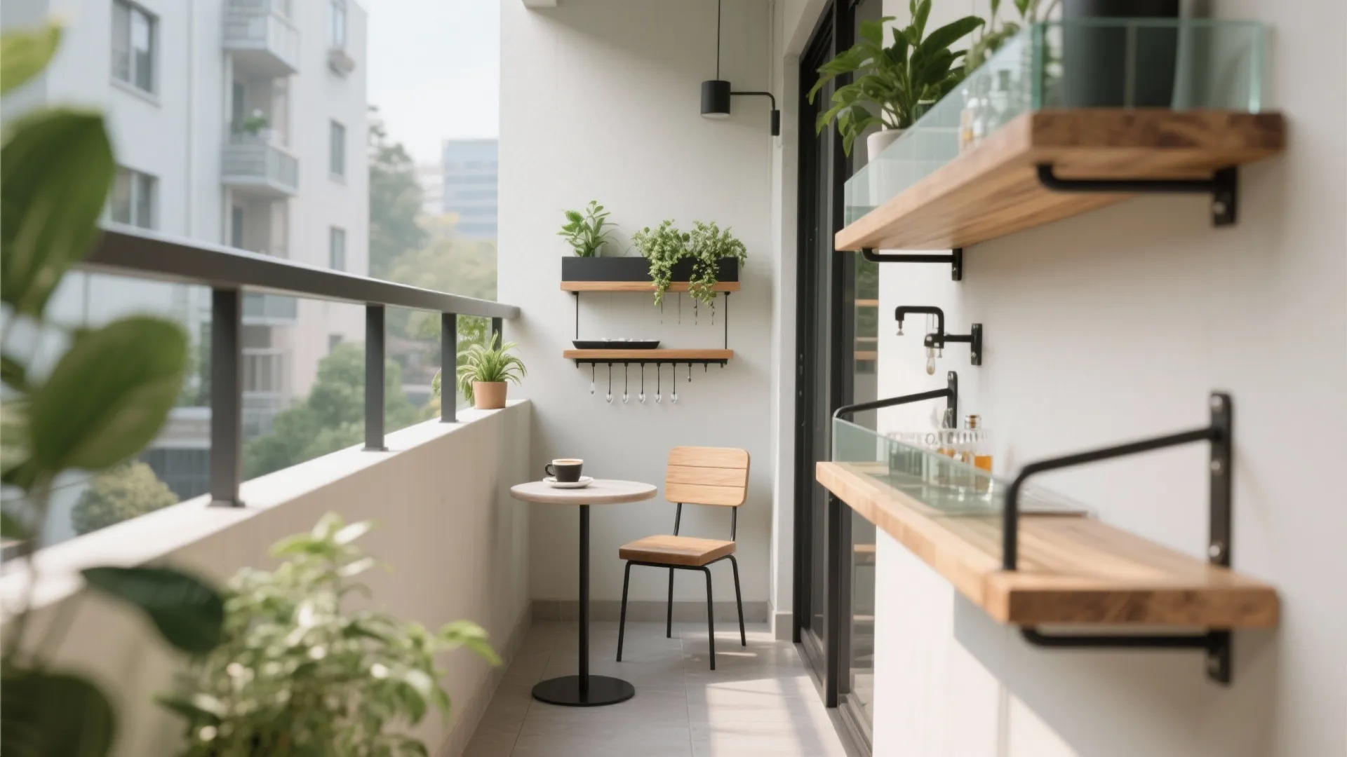 Micro-Zones: Coffee Nook, Plant Shelf, and Mini Bar Rail