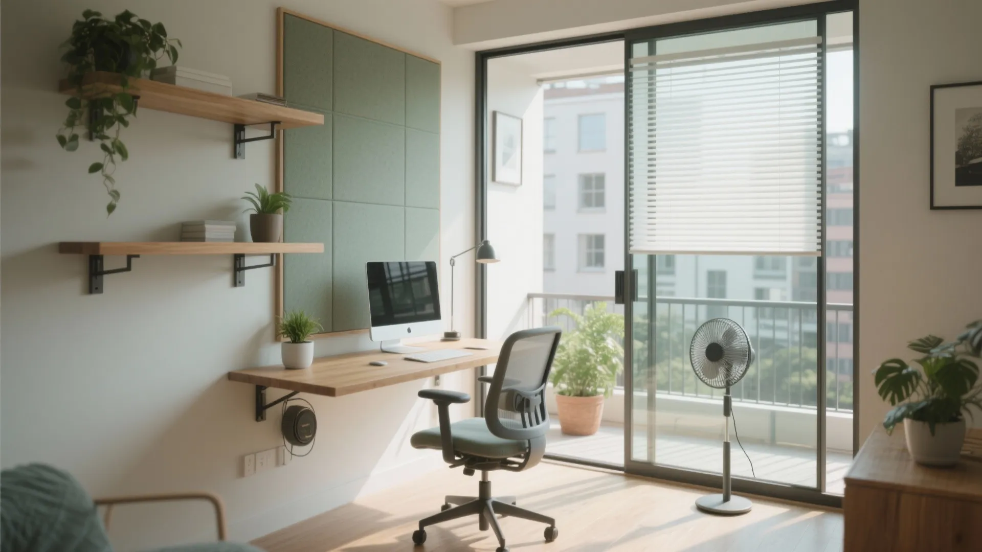 Balcony-to-studio micro office