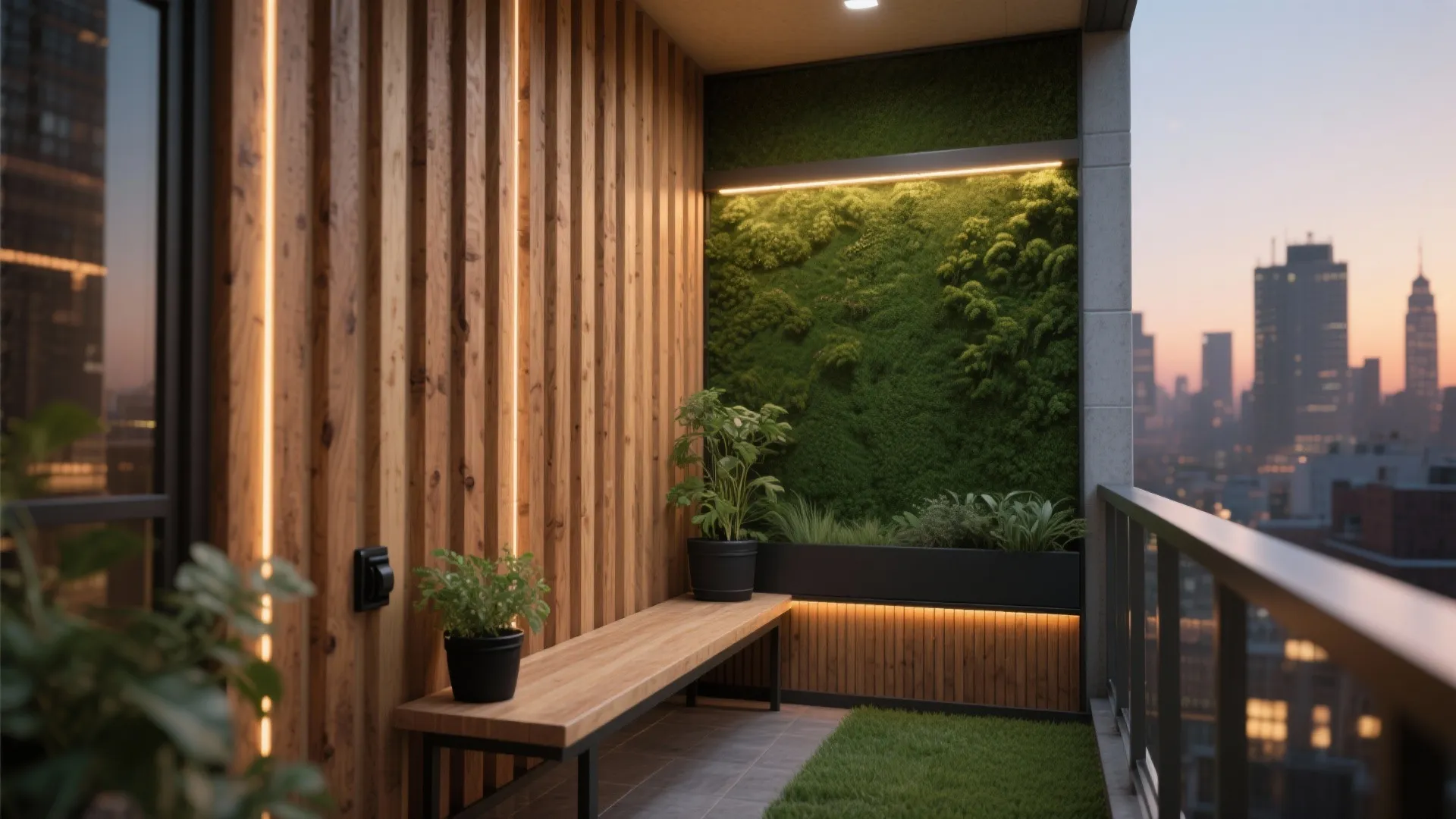 Balcony or Entry Niche: Mixed Materials for a Natural, Elevated Look