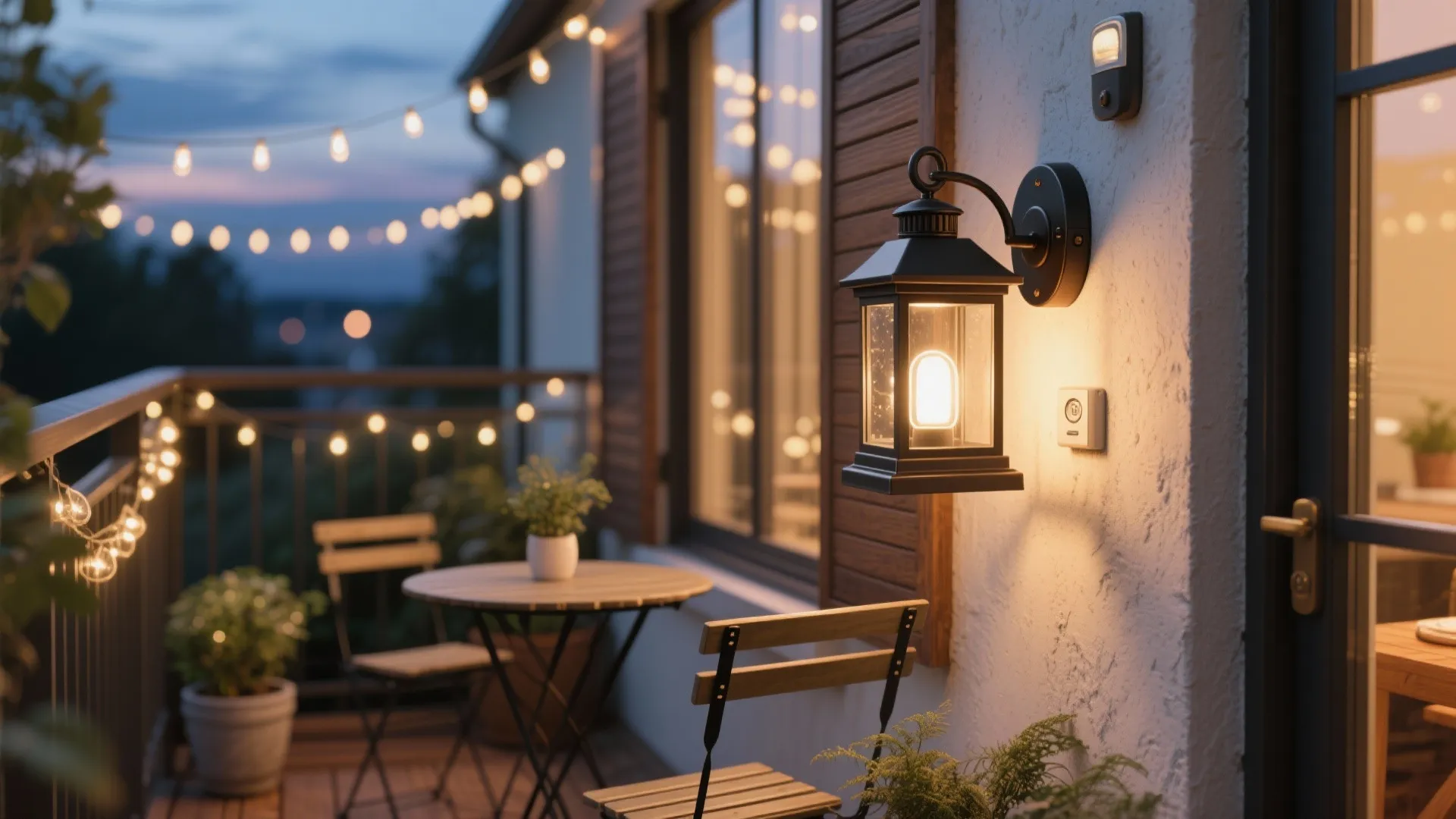 Outdoor Lanterns with Motion + Dimming for Micro-Balconies