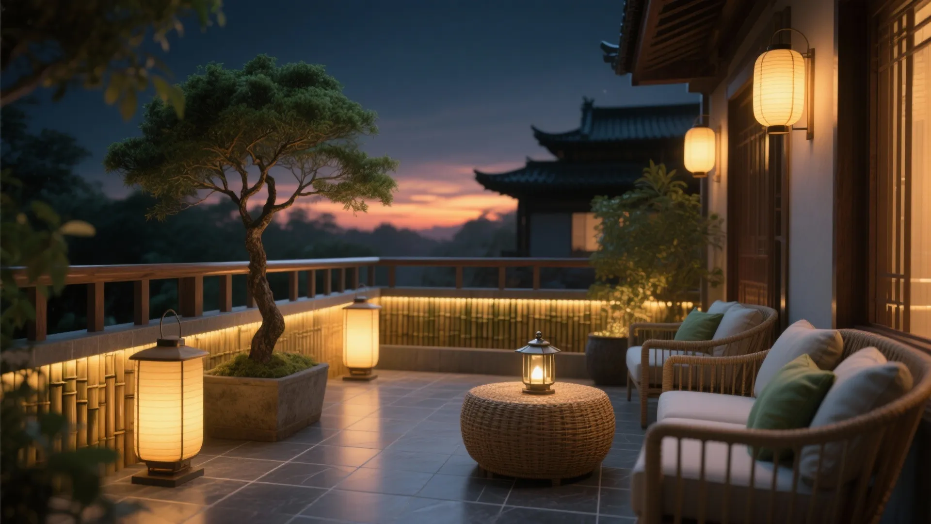 Weather-Savvy Materials and Warm Lighting