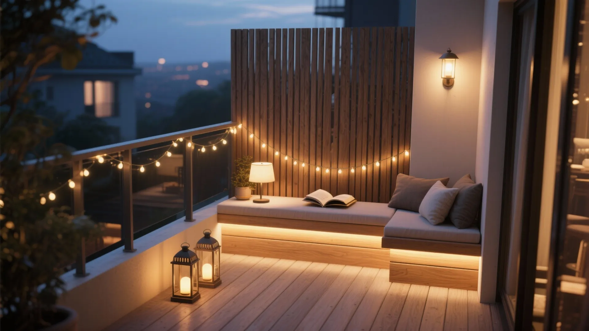 5) Nightproof Your Balcony: Layered Lighting + Subtle Texture