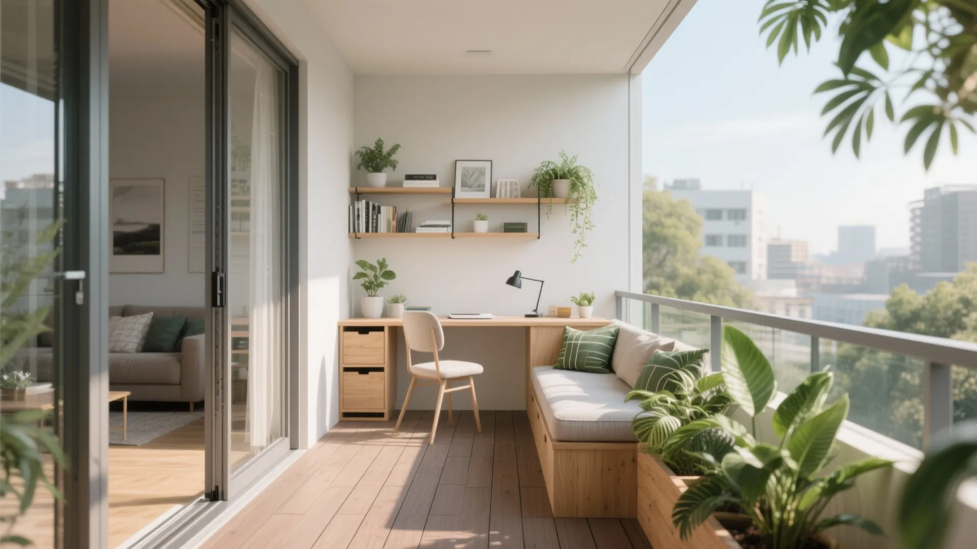 Balcony Nook: Green Micro-Study with Weather Smarts