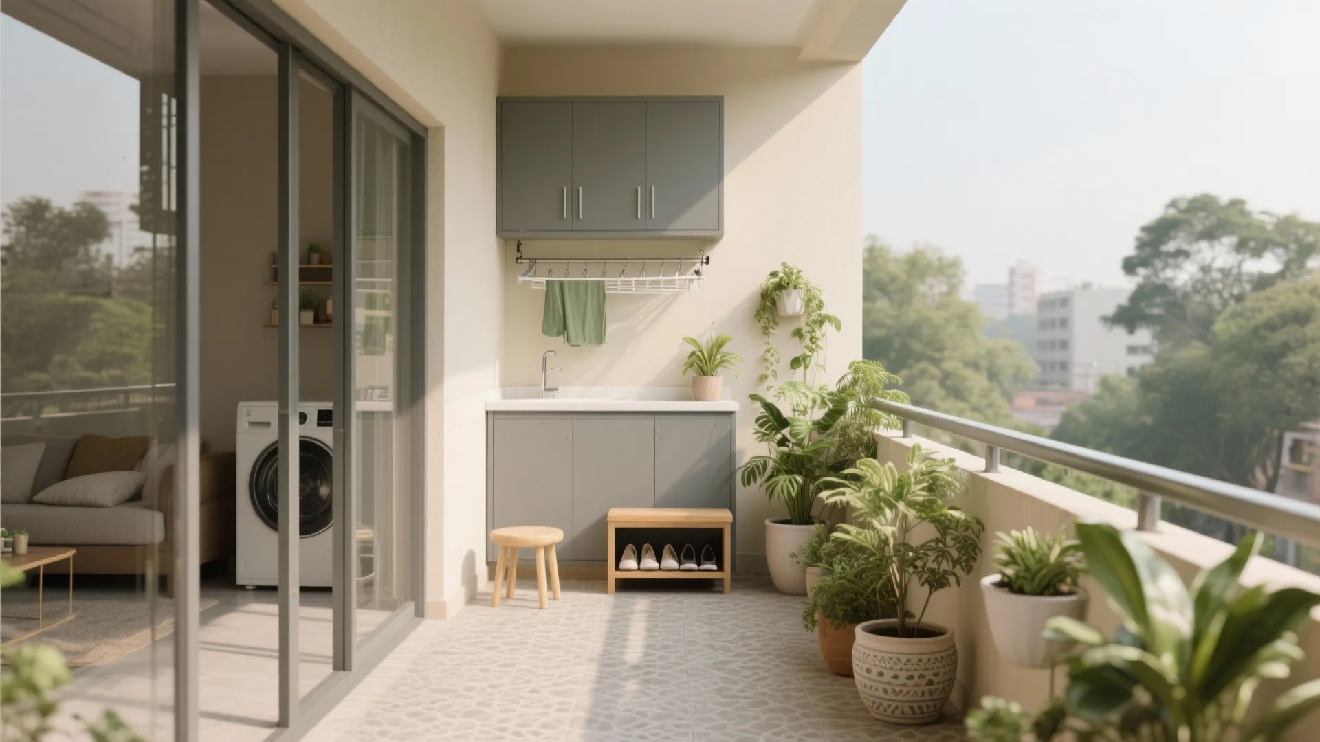 Balcony as Utility + Wellness Nook