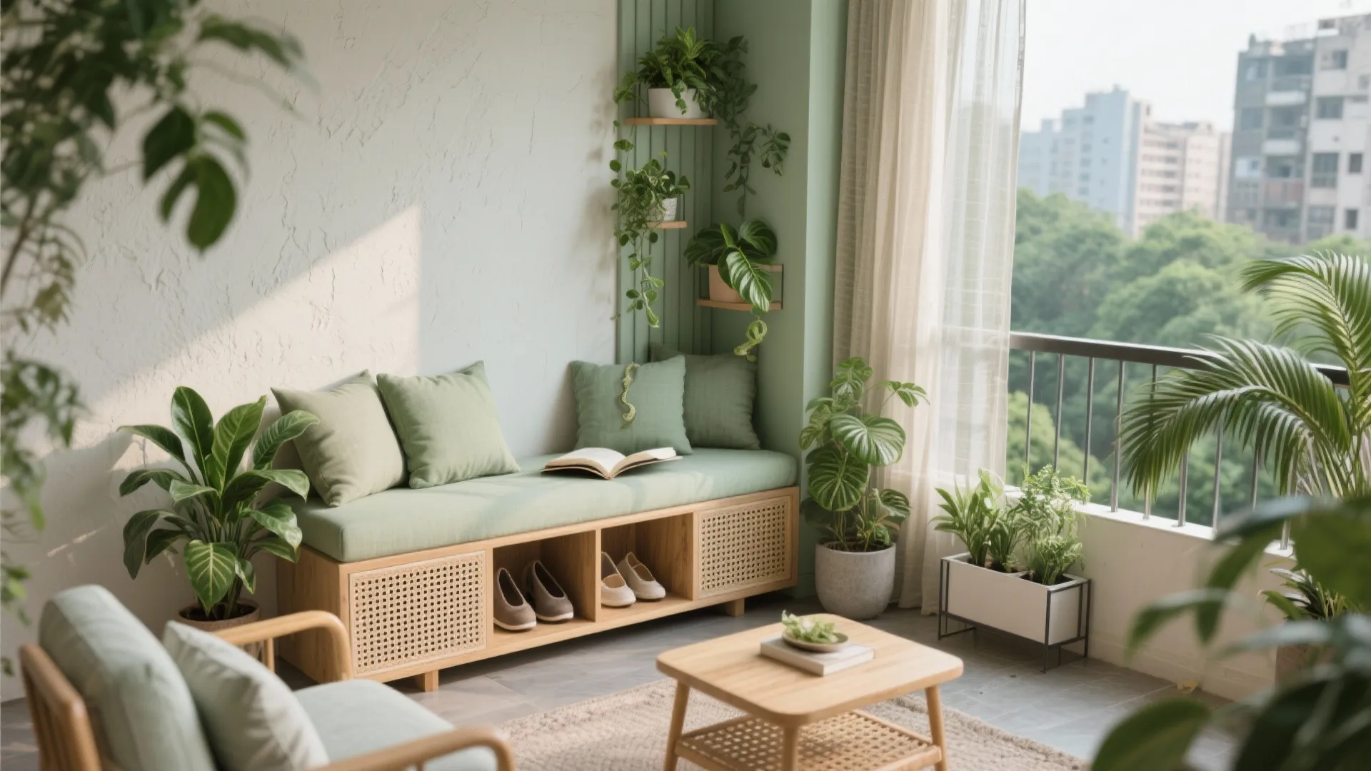 Balcony-to-nook with biophilic touches