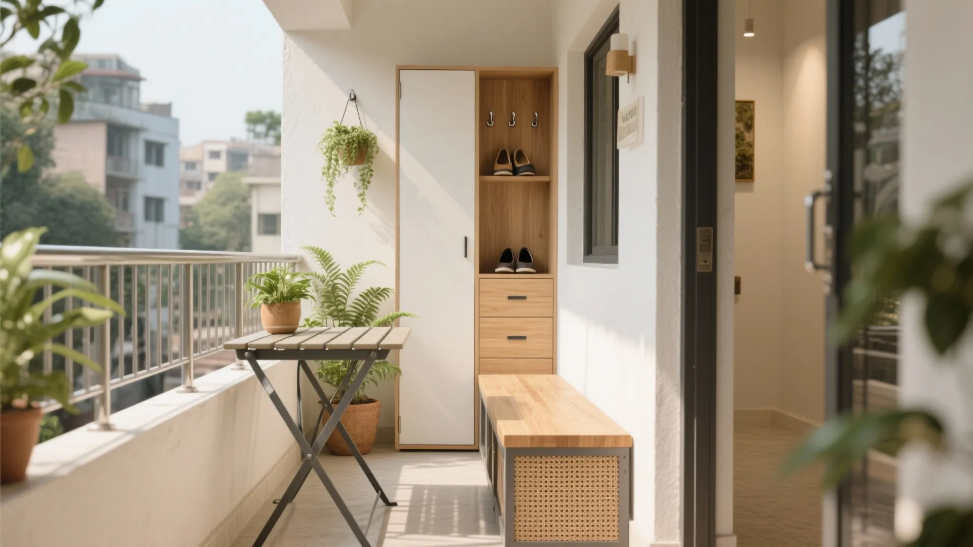 Balcony Nook and Vertical Entry Storage