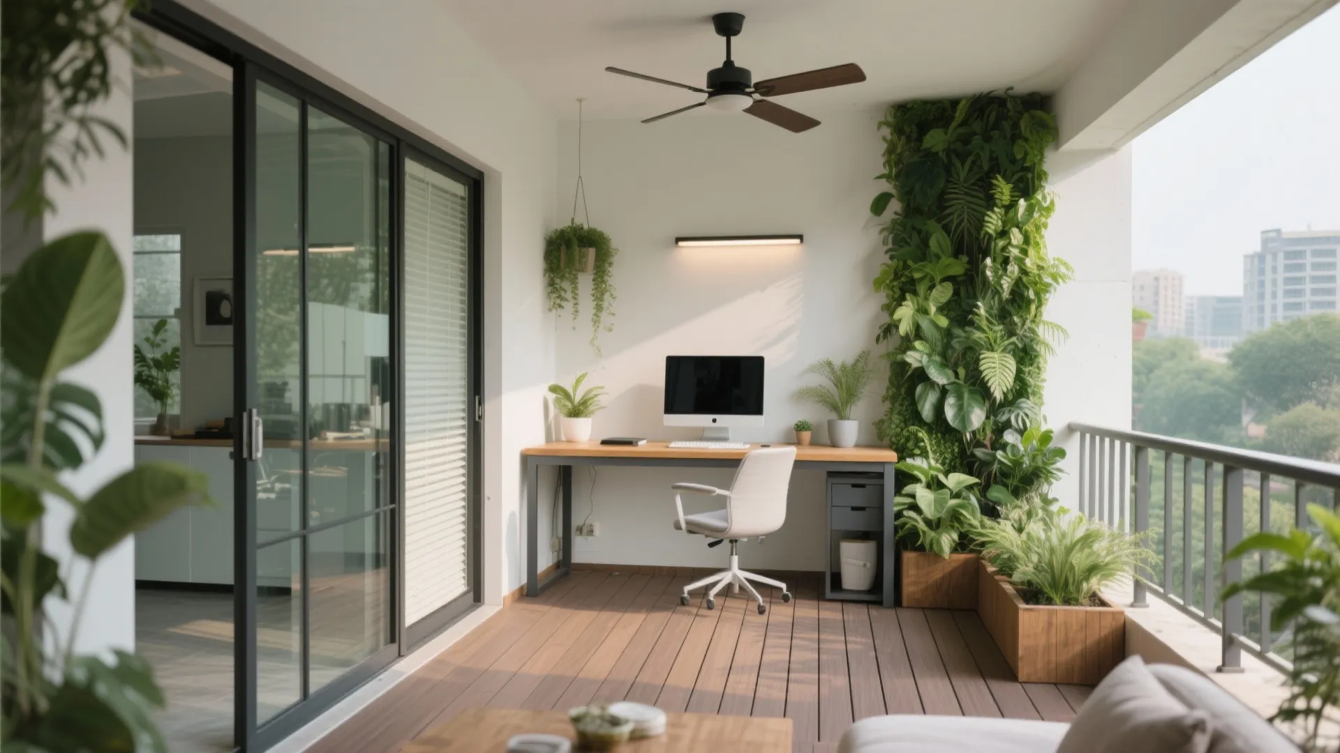 Balcony-to-home office transformation