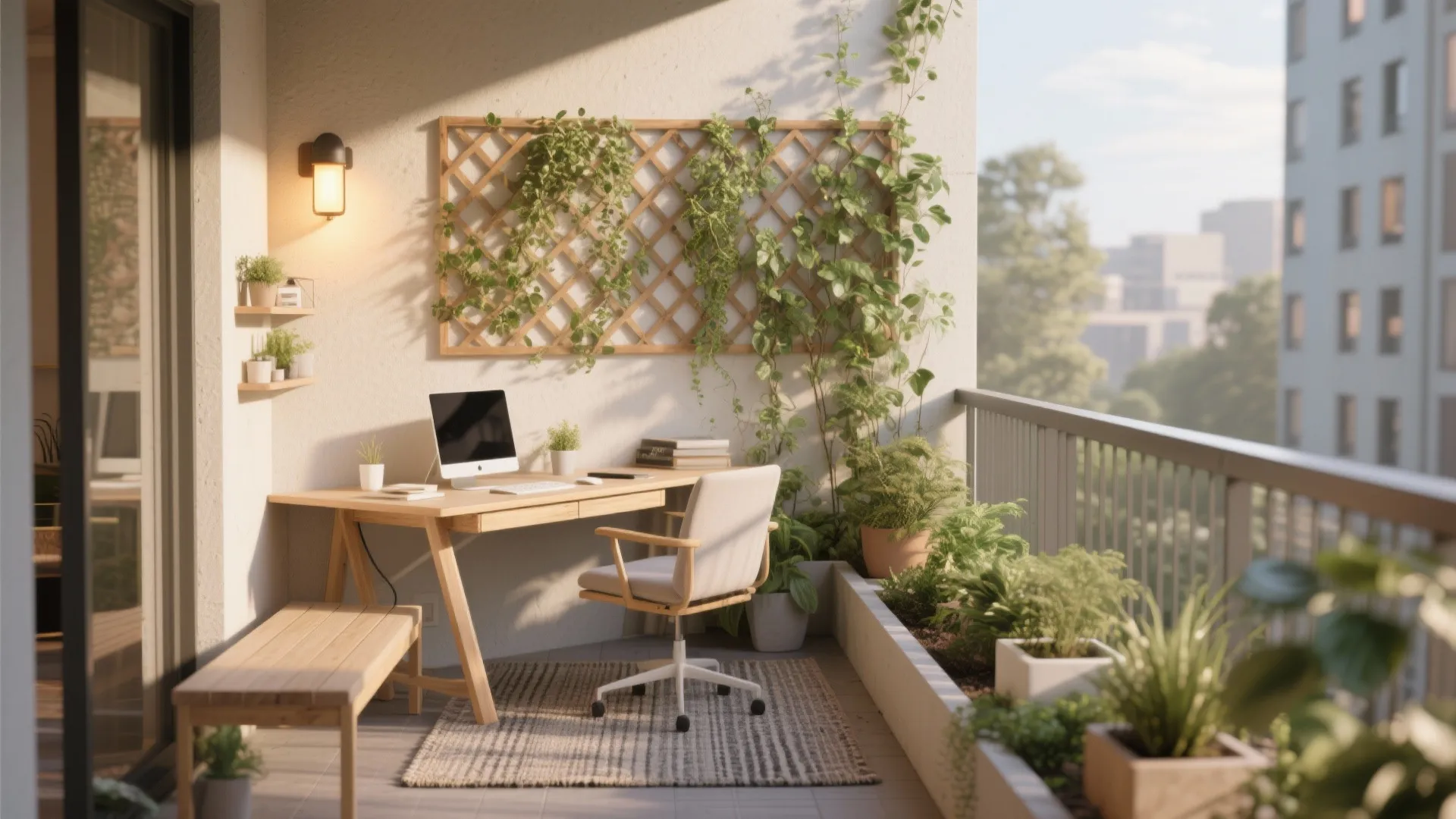 4) Balcony as Micro-Garden and Home Office