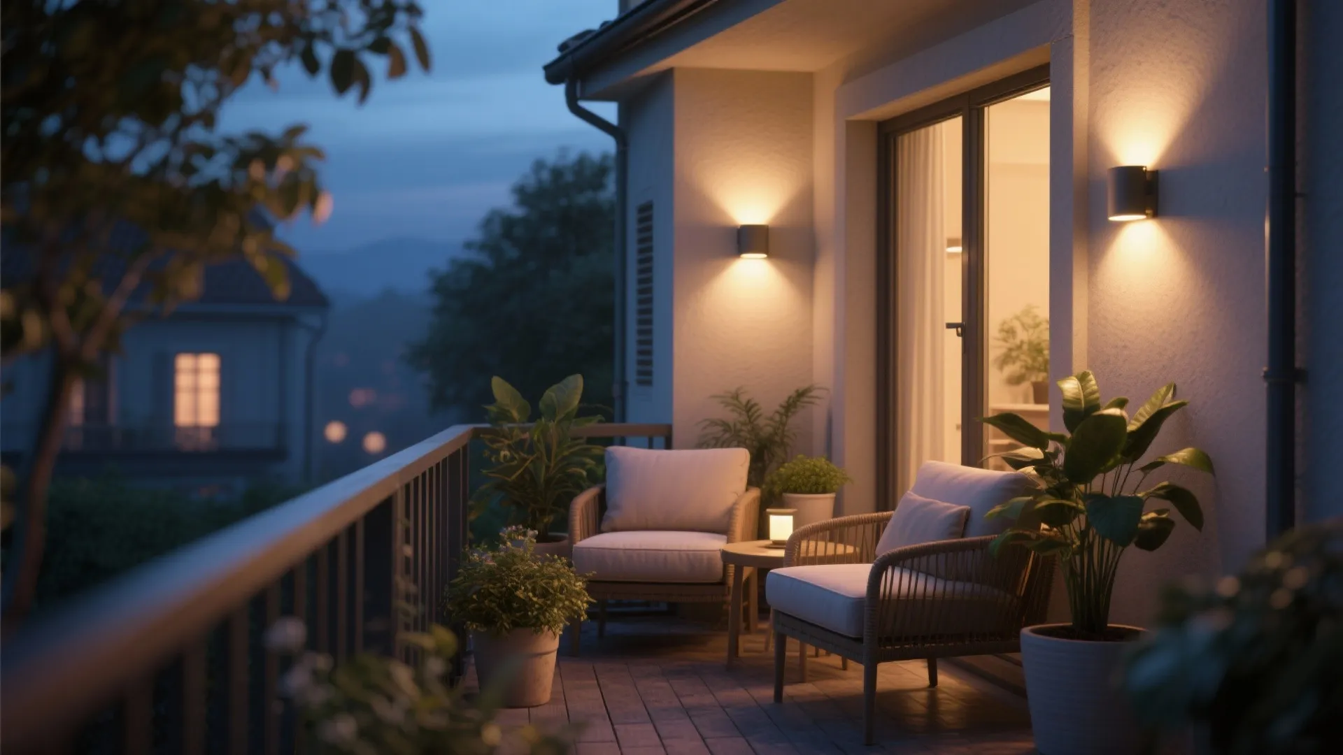 5. Outdoor-rated LED sconces for small balconies