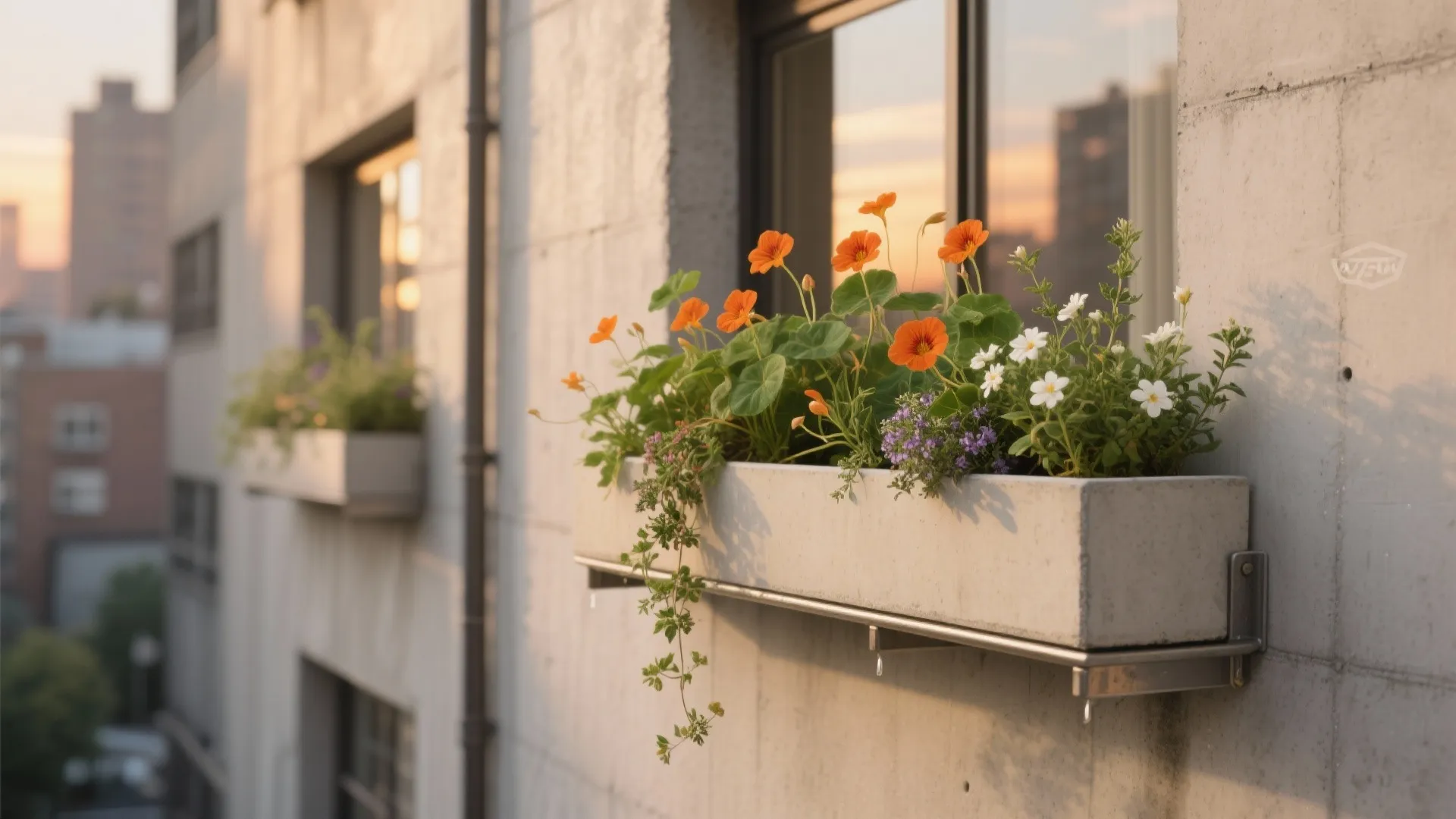 Cement Planter Wall for Tiny Balconies