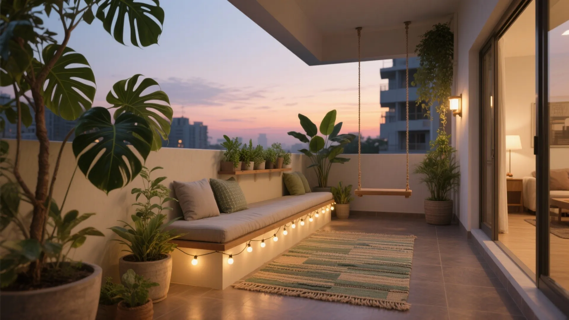 Balcony retreat and biophilic layers that breathe