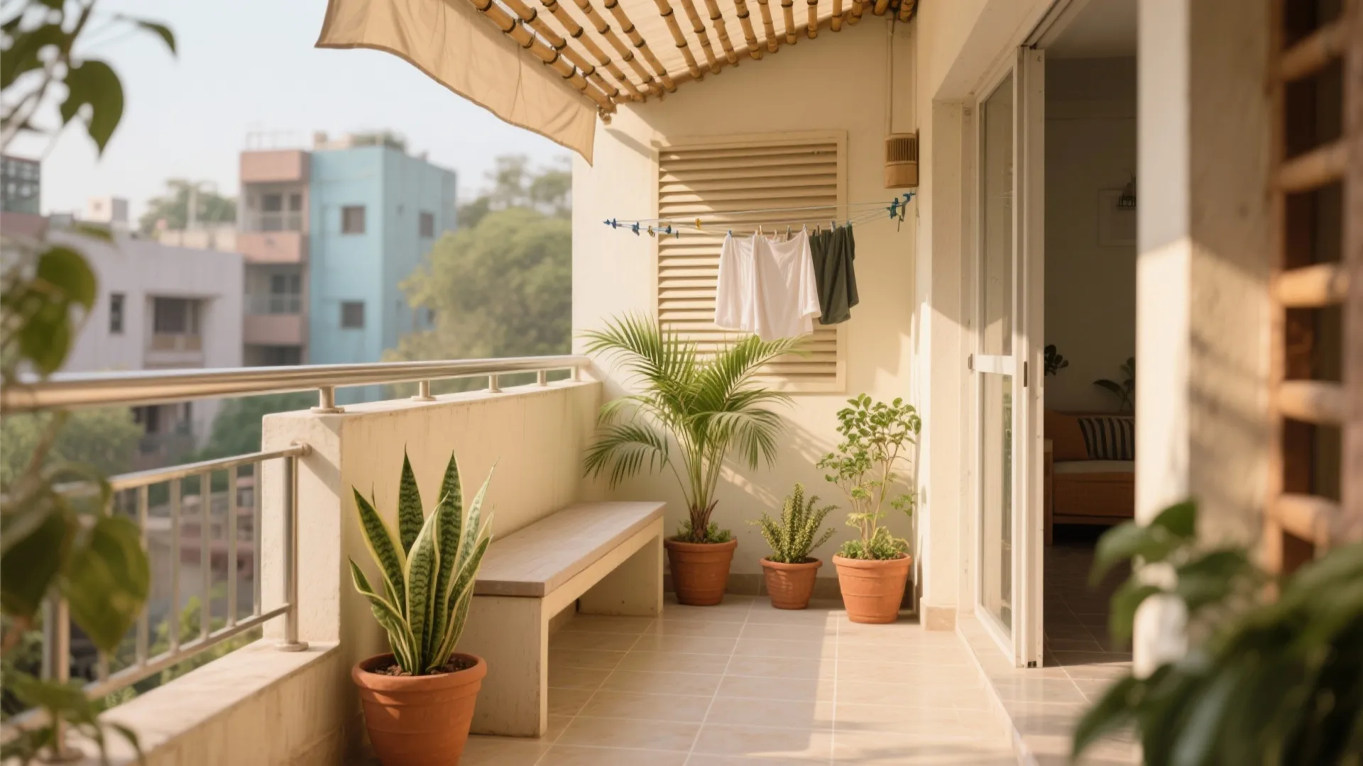 Balcony as Micro Retreat: Greens, Shade, and Utility