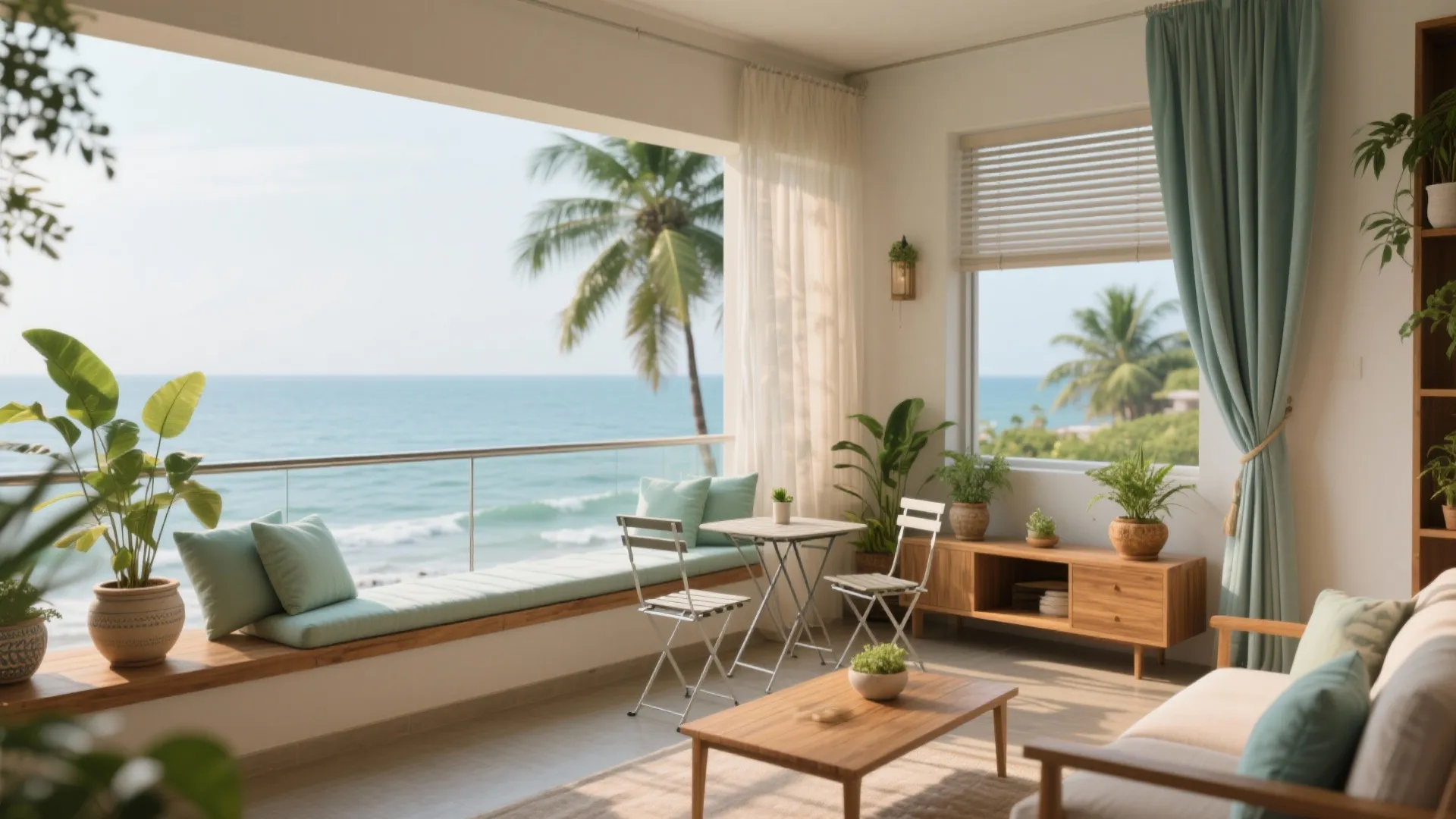 5) Balcony-as-room and shape-shifting furniture