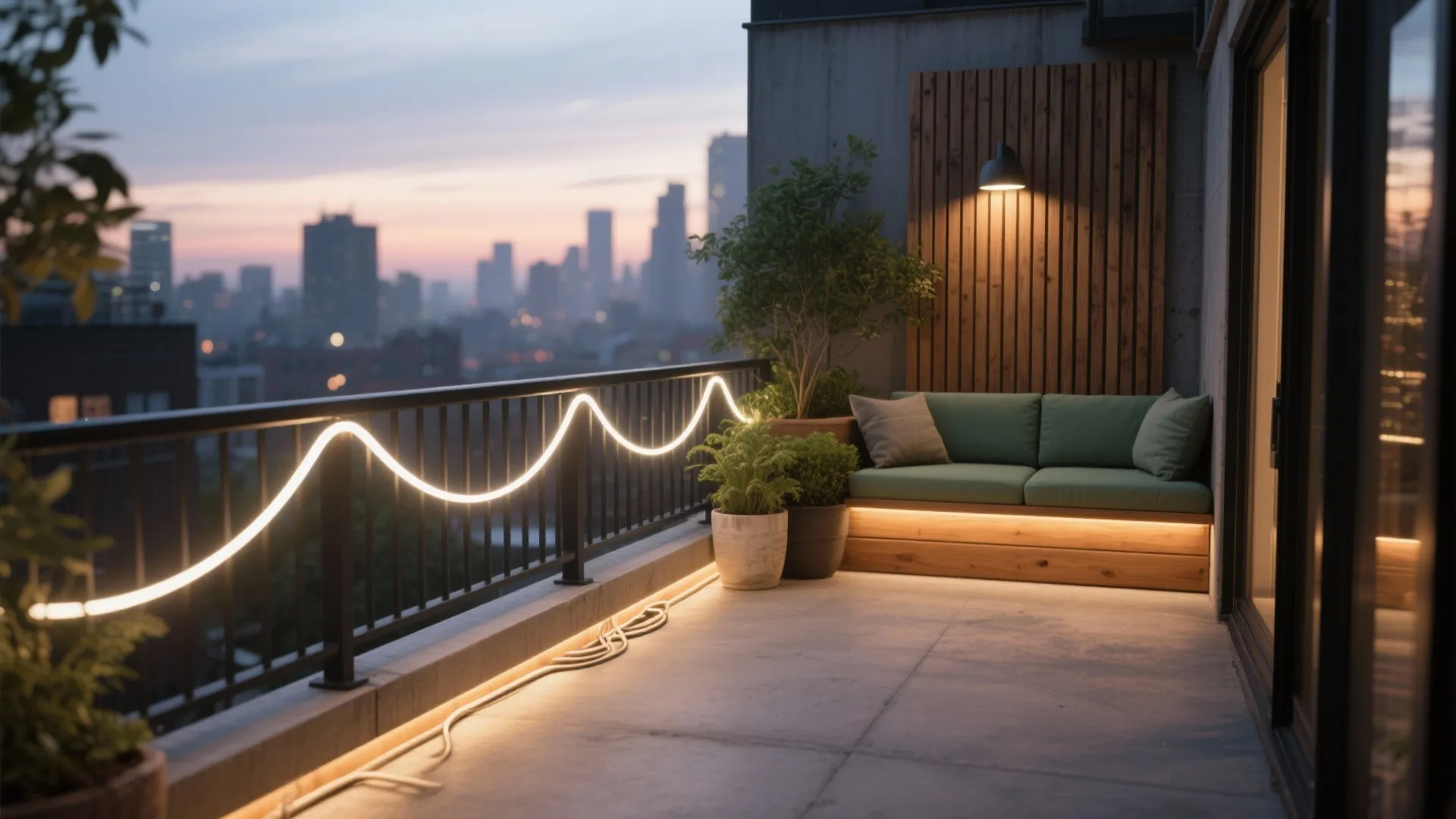 5 ideas for a balcony decorated with LED rope light: Small-balcony lighting made simple: my designer-tested ways to make LED rope lights feel cozy, safe, and stylish
