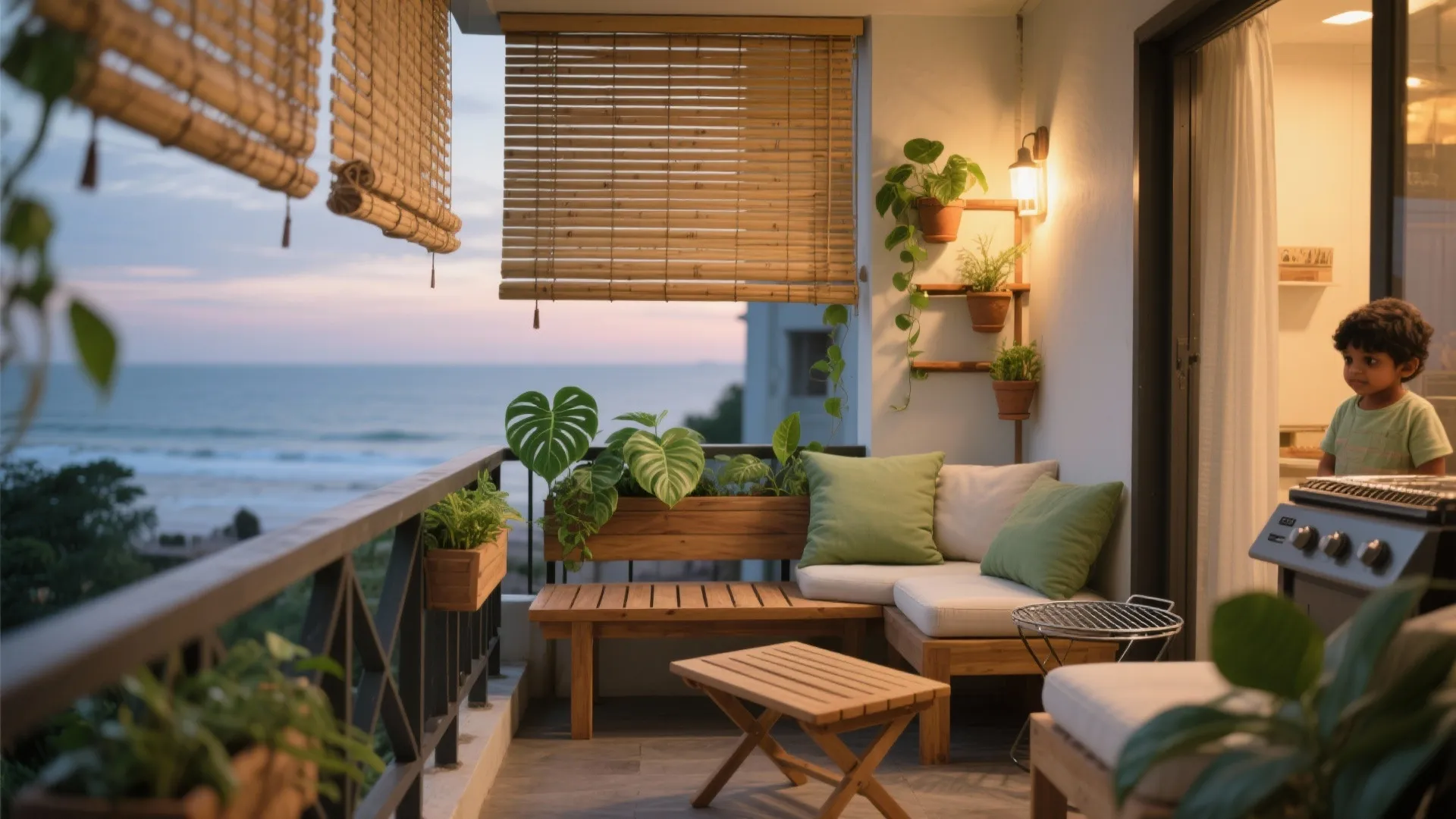 Idea 4: Balcony as a micro-sanctuary—shade, seating, and greens