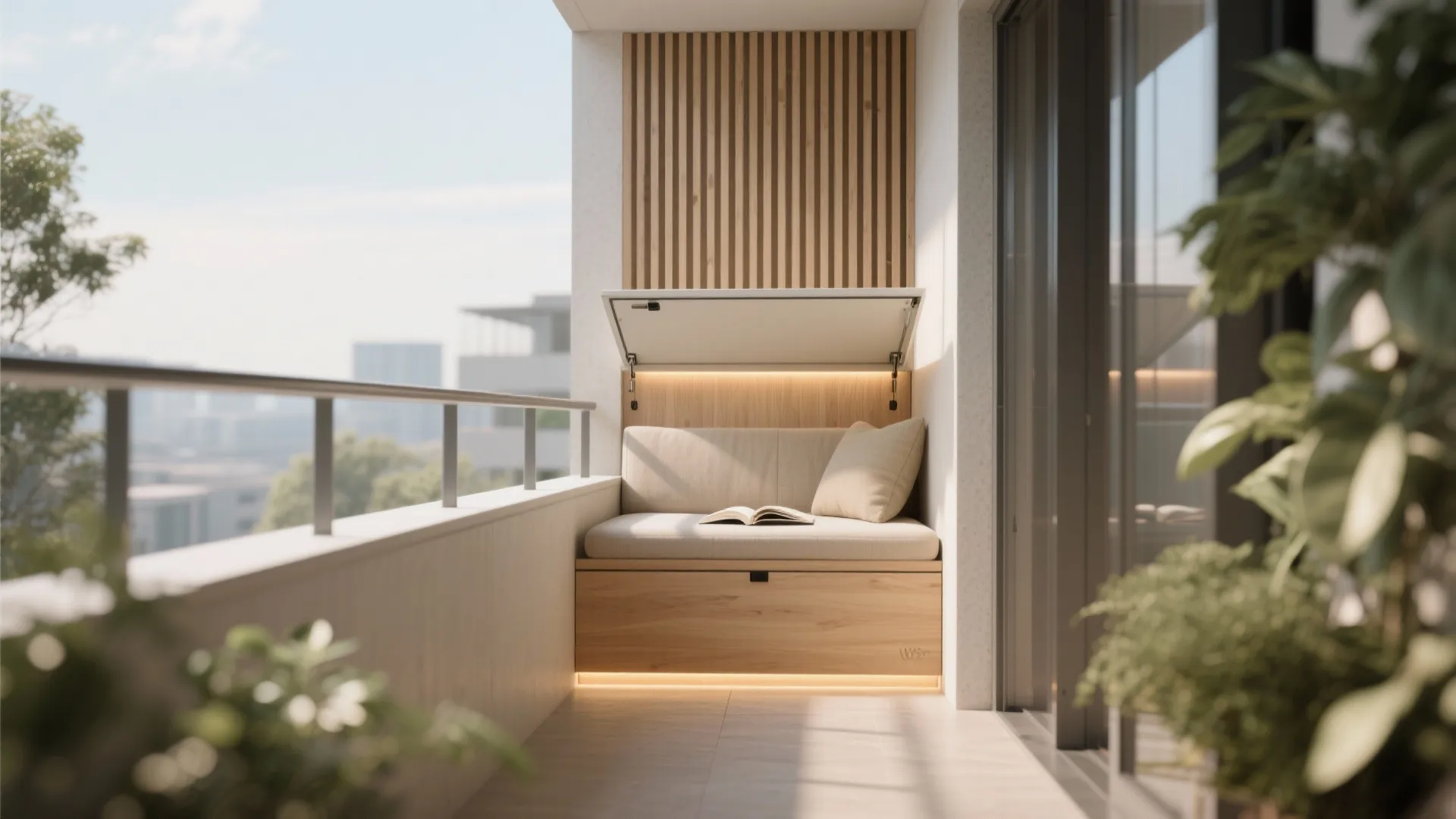 Minimalist Balcony Storage That Disappears