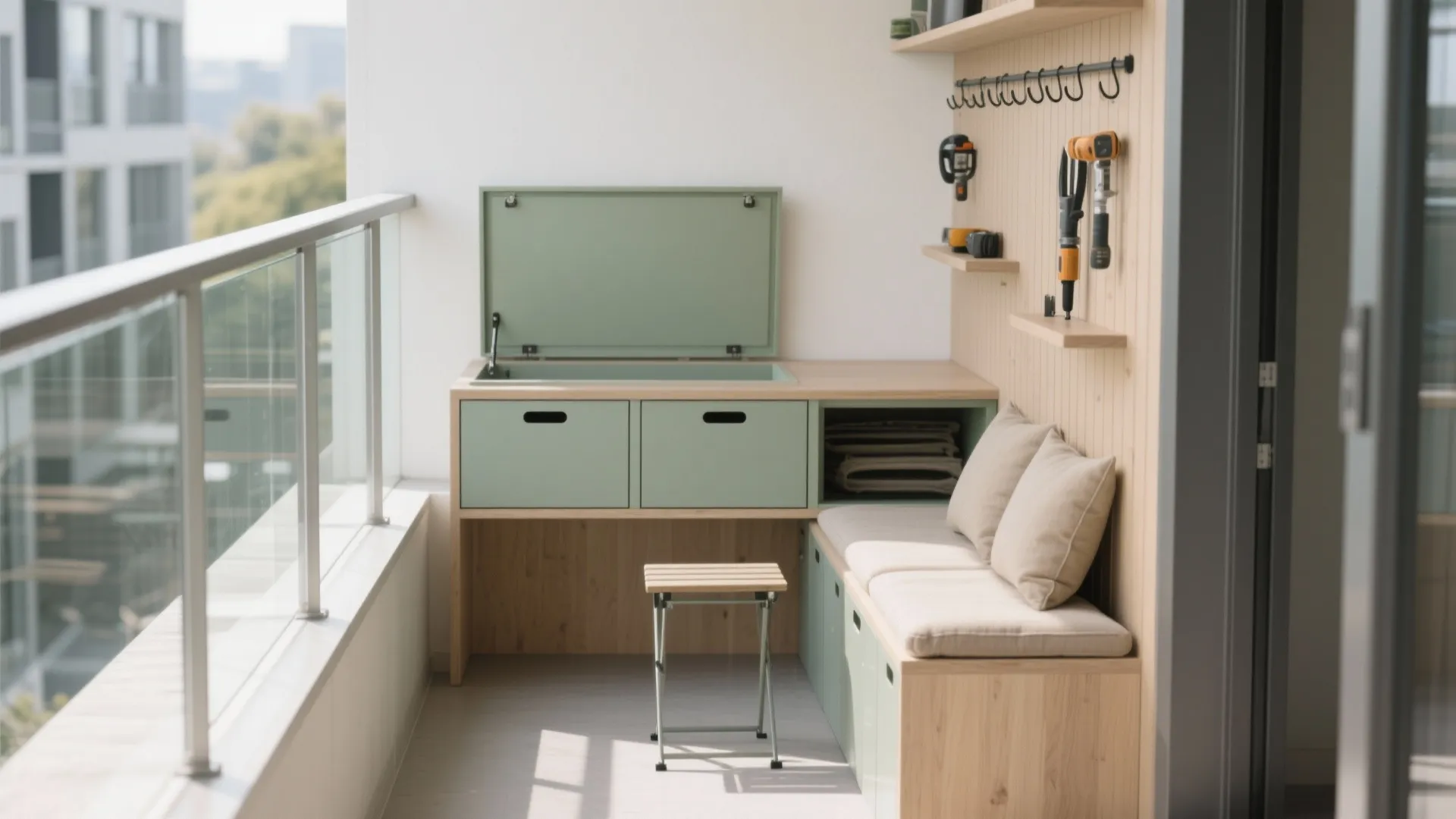 Minimalist Balcony Storage That Disappears