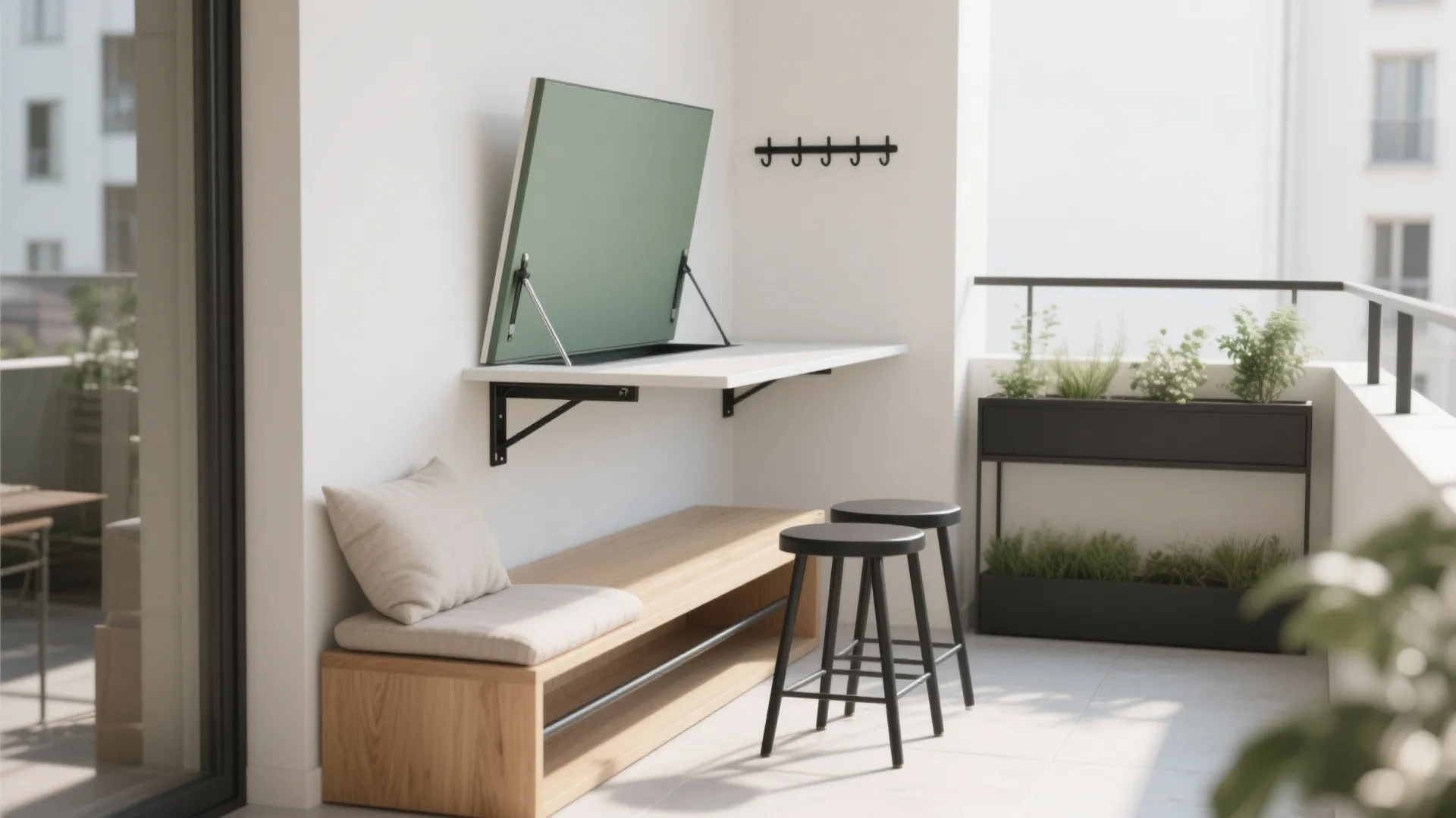 Minimalist Balcony Storage That Disappears