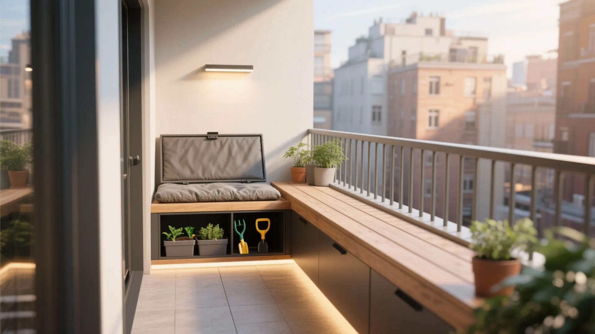 Built-In Bench with Hidden Storage