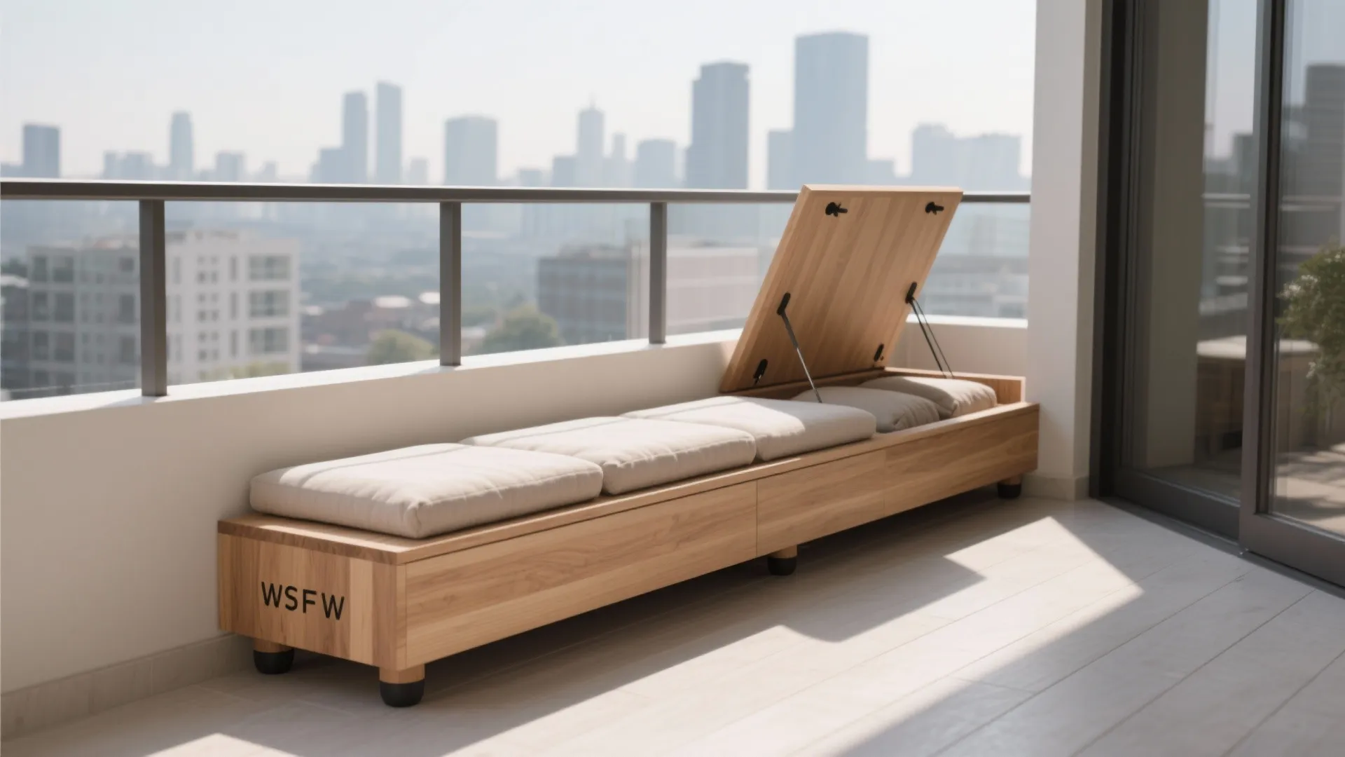 1) Minimal seating with hidden storage