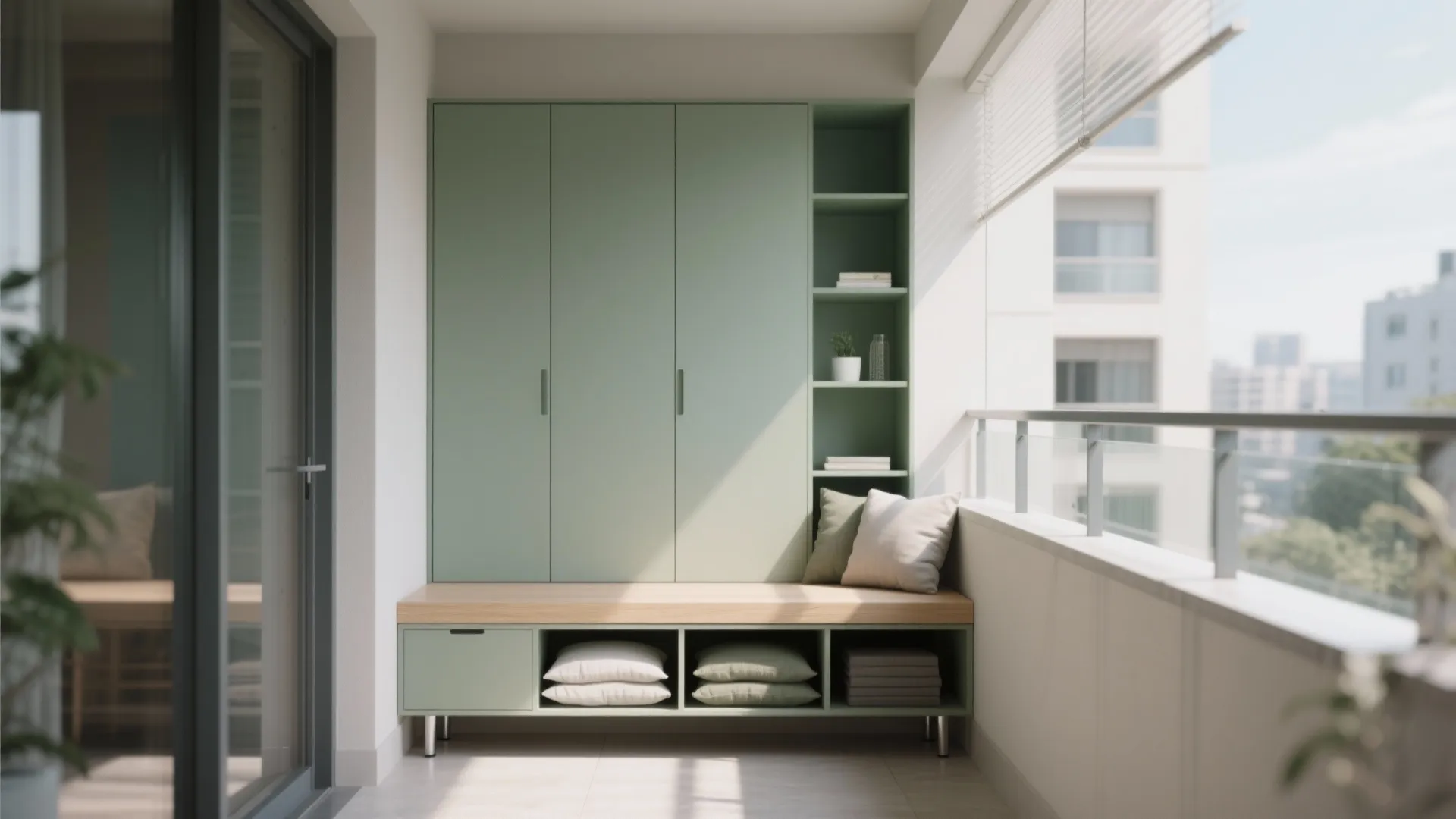 4) Built-in-looking storage that hides clutter